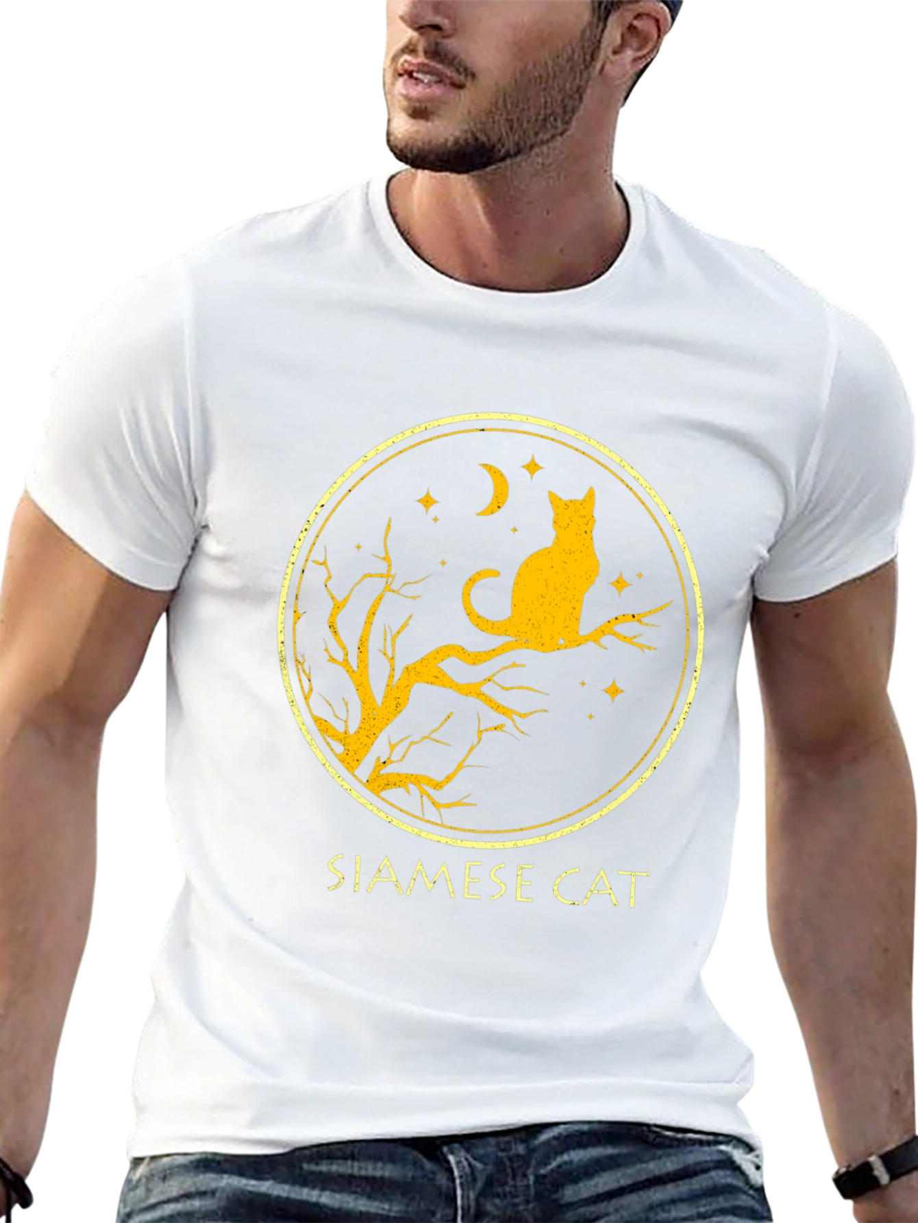 Black Siamese Cat T-Shirt - Black view 13