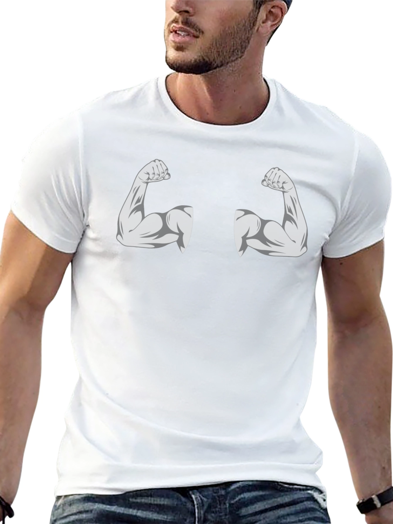 Black Funny Muscle Graphic T-Shirt view 13