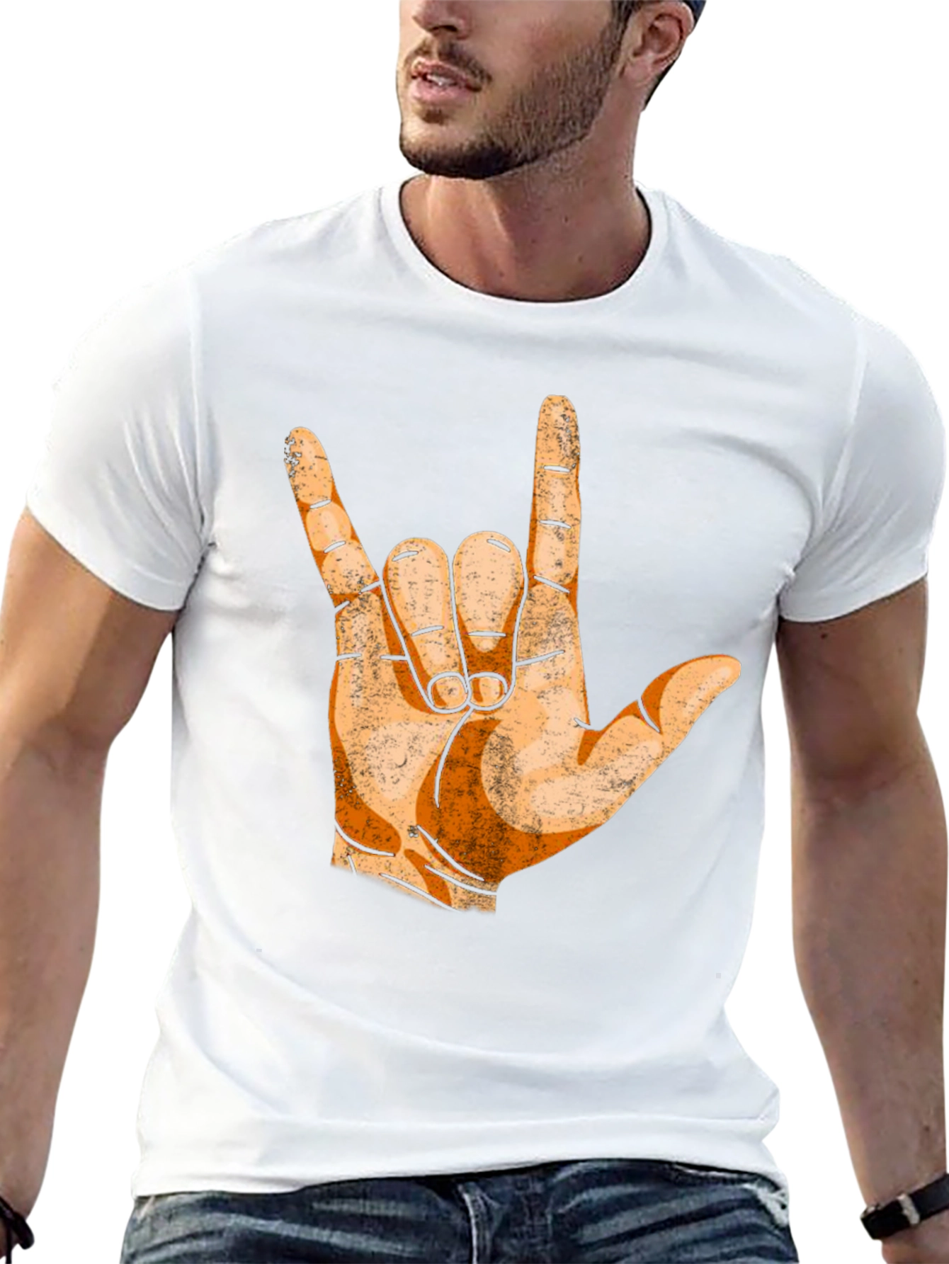 Black I Love You Hand Sign T-Shirt - Black view 13