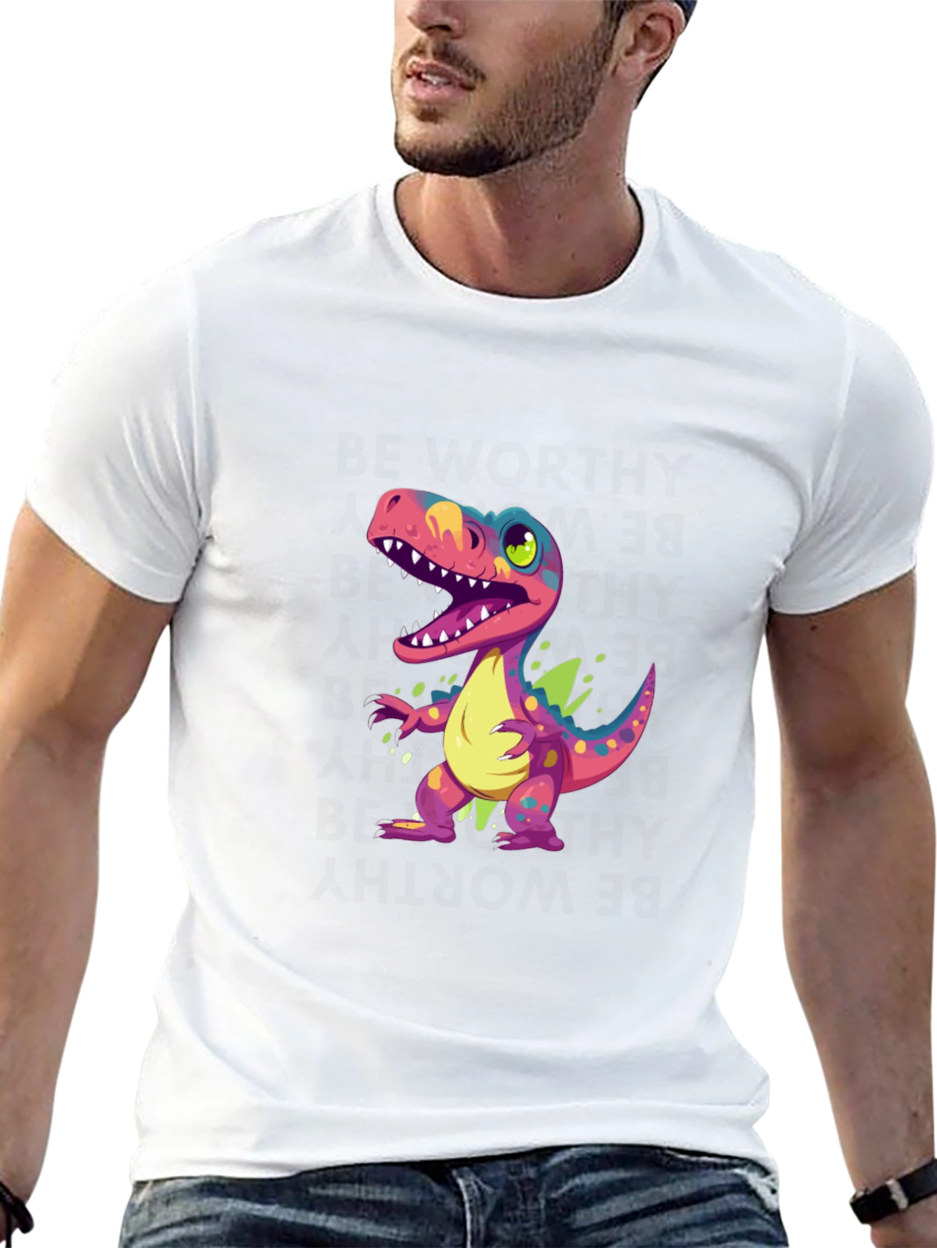 Black Cartoon Dinosaur Graphic Tee view 13