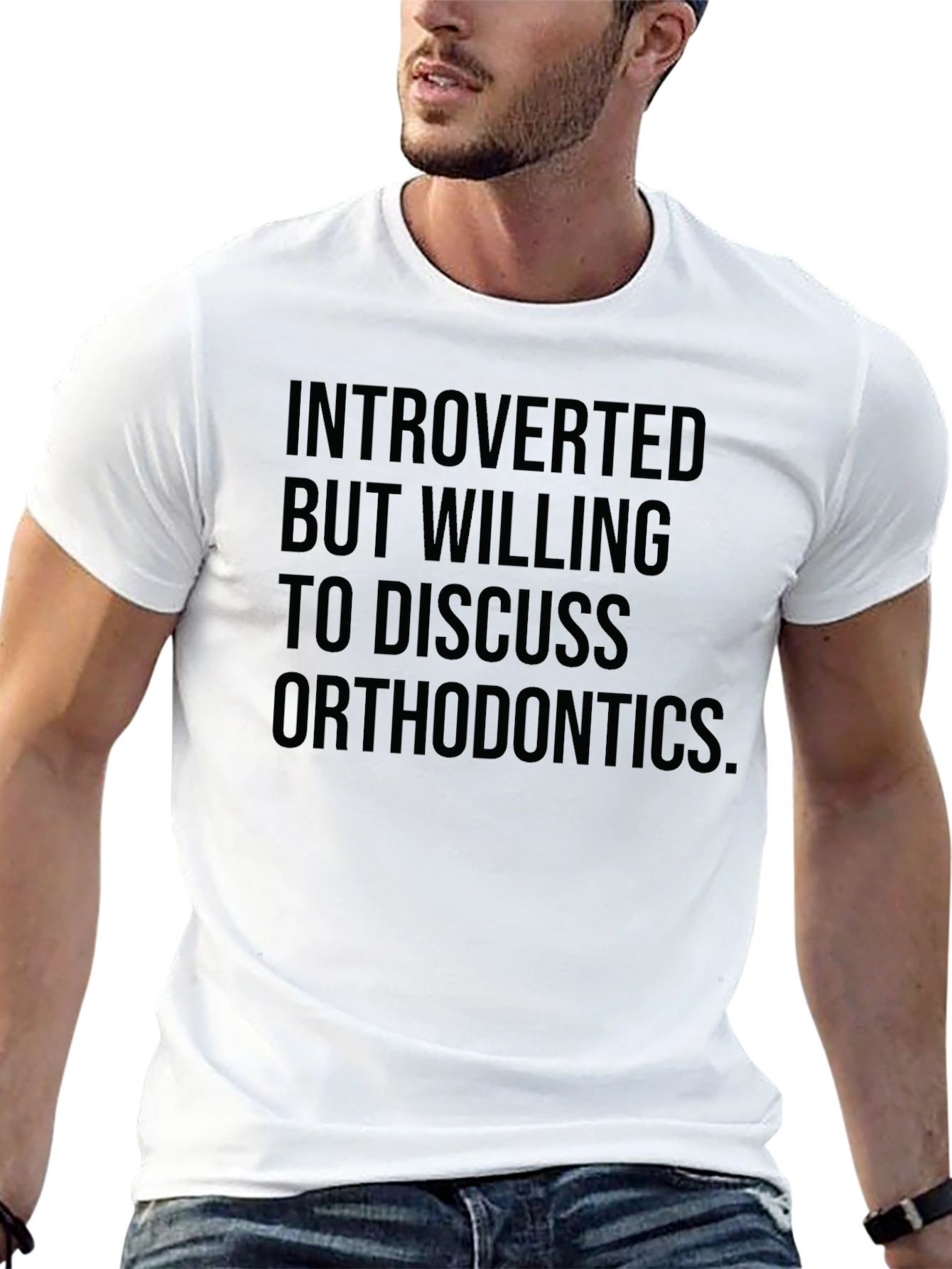 Black Introverted Orthodontics T-Shirt - Soft Cotton Tee view 13