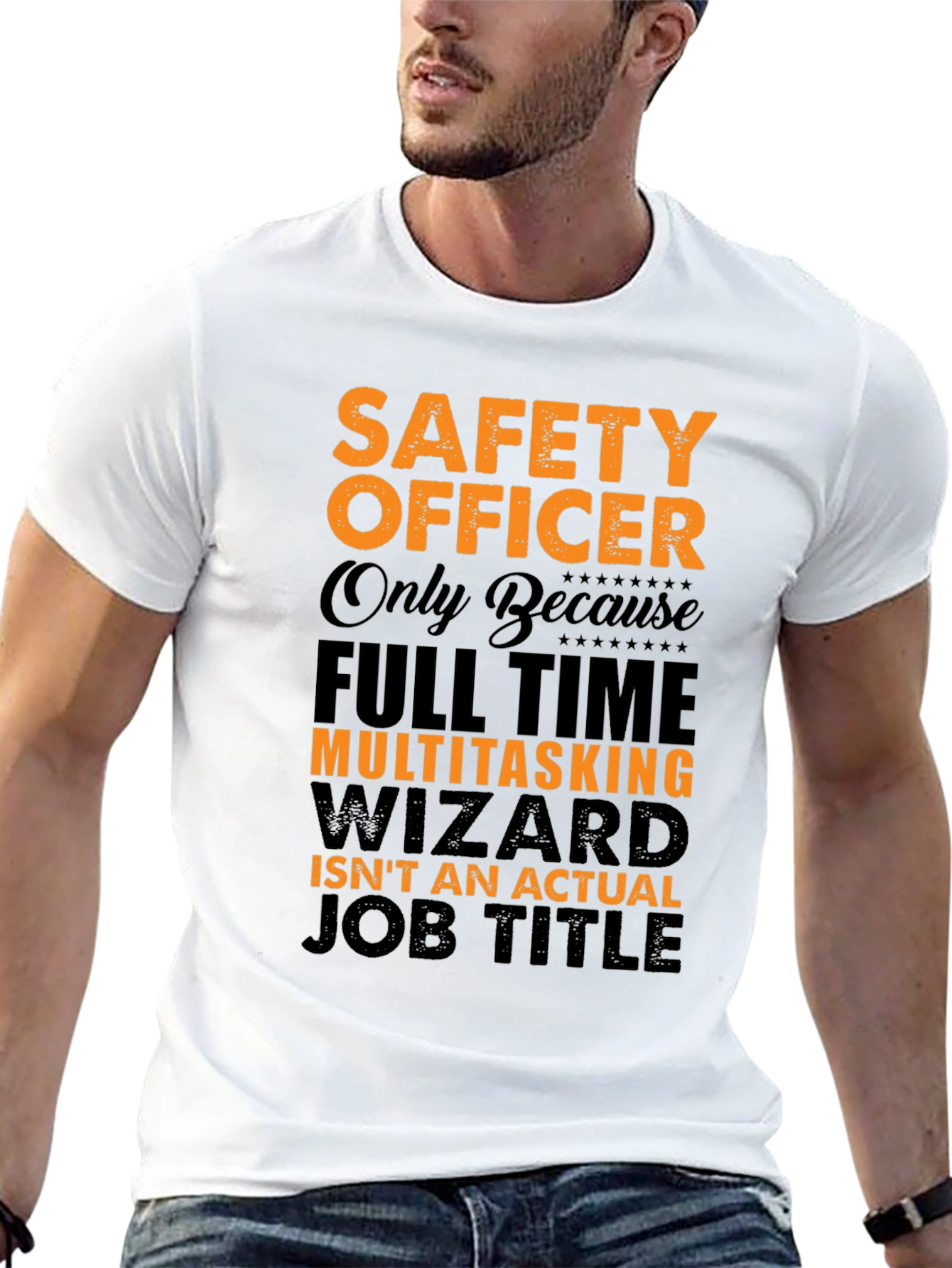 Black Safety Officer Multitasking Wizard T-Shirt view 13