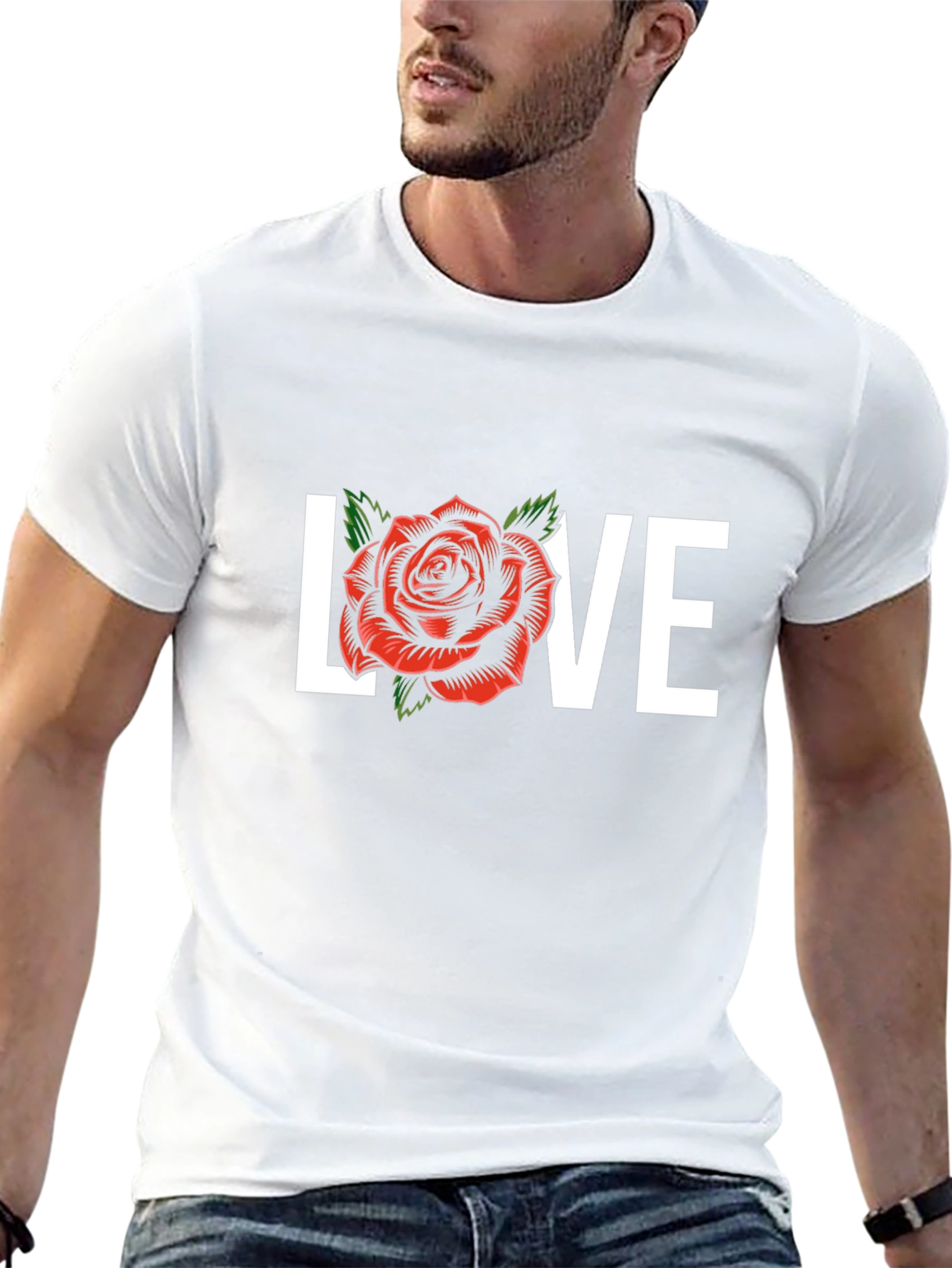 Black Love Rose Graphic Tee - Black view 13