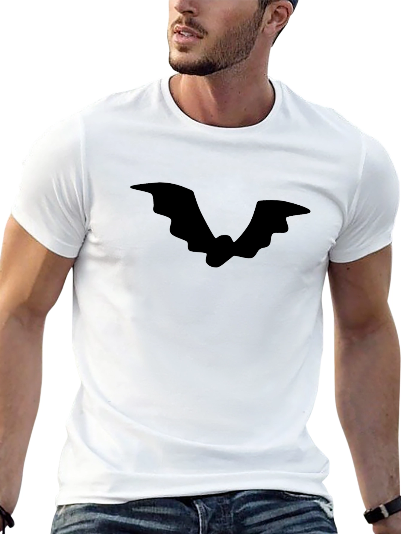 Black Black Bat Graphic Tee - Halloween Style view 13