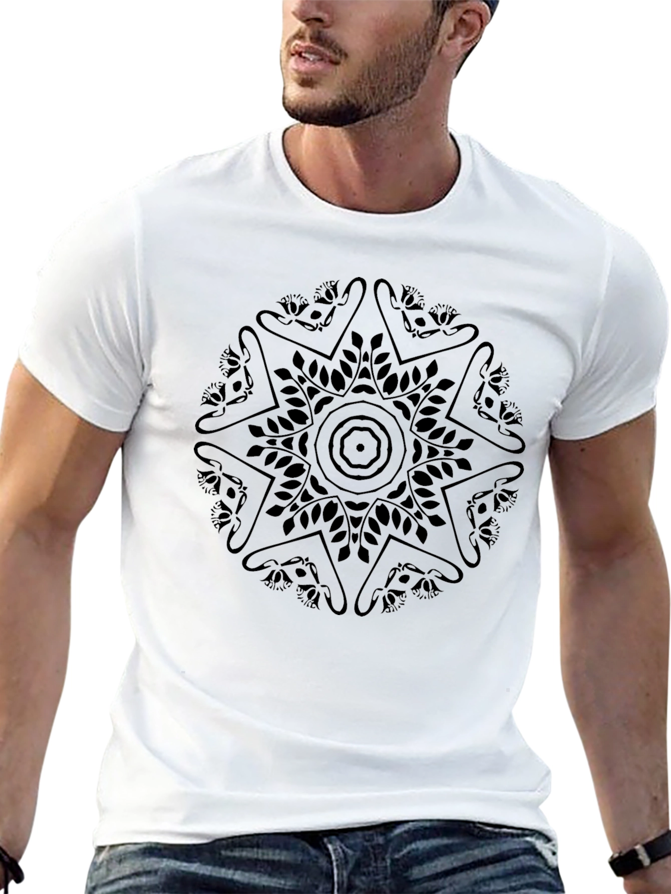 Black Black Mandala Graphic T-Shirt view 13