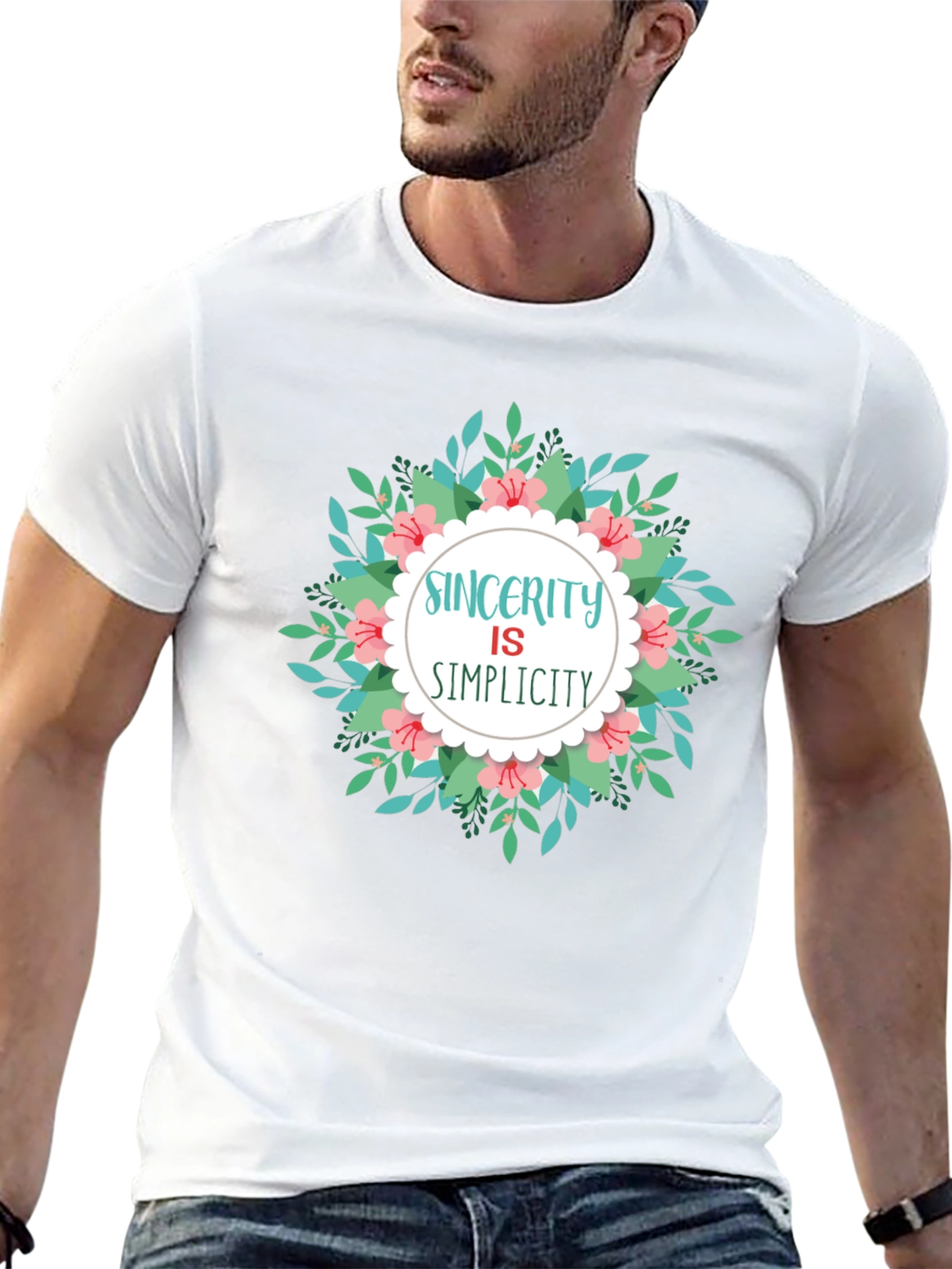 Black Sincerity Simplicity Floral T-Shirt view 13
