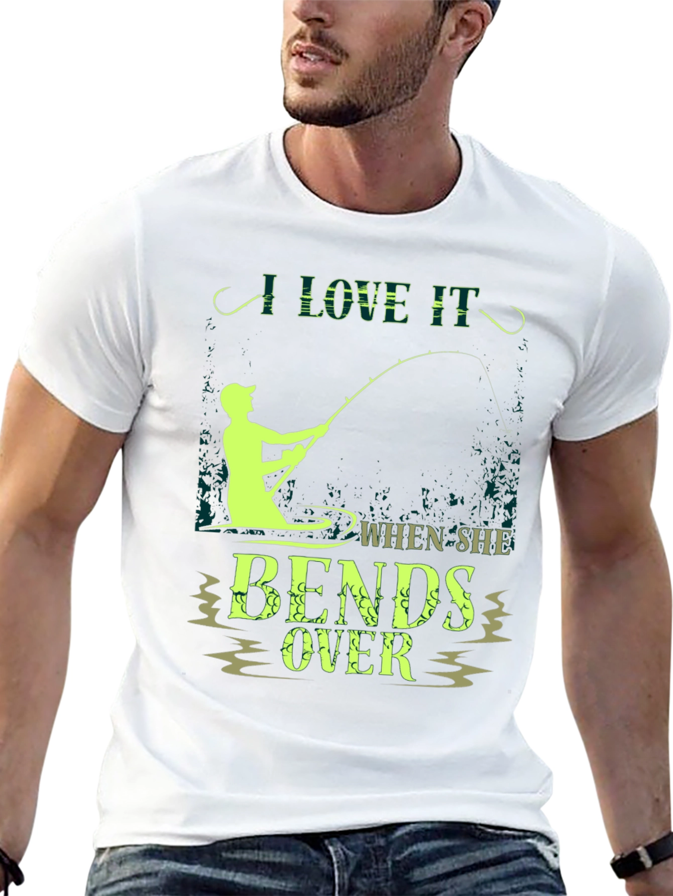 Black Fishing Humor T-Shirt - I Love It When She Bends Over view 13