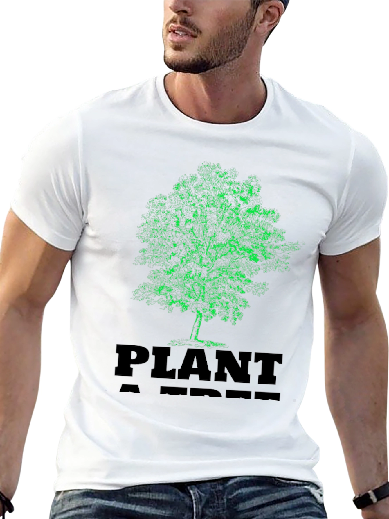 Black Plant A Tree Black Graphic T-Shirt view 13