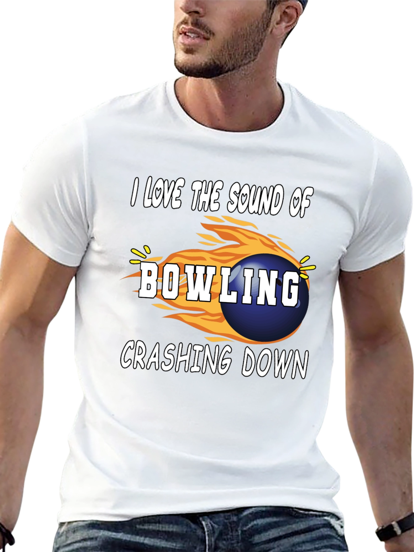 Black Bowling Lover Graphic T-Shirt view 13