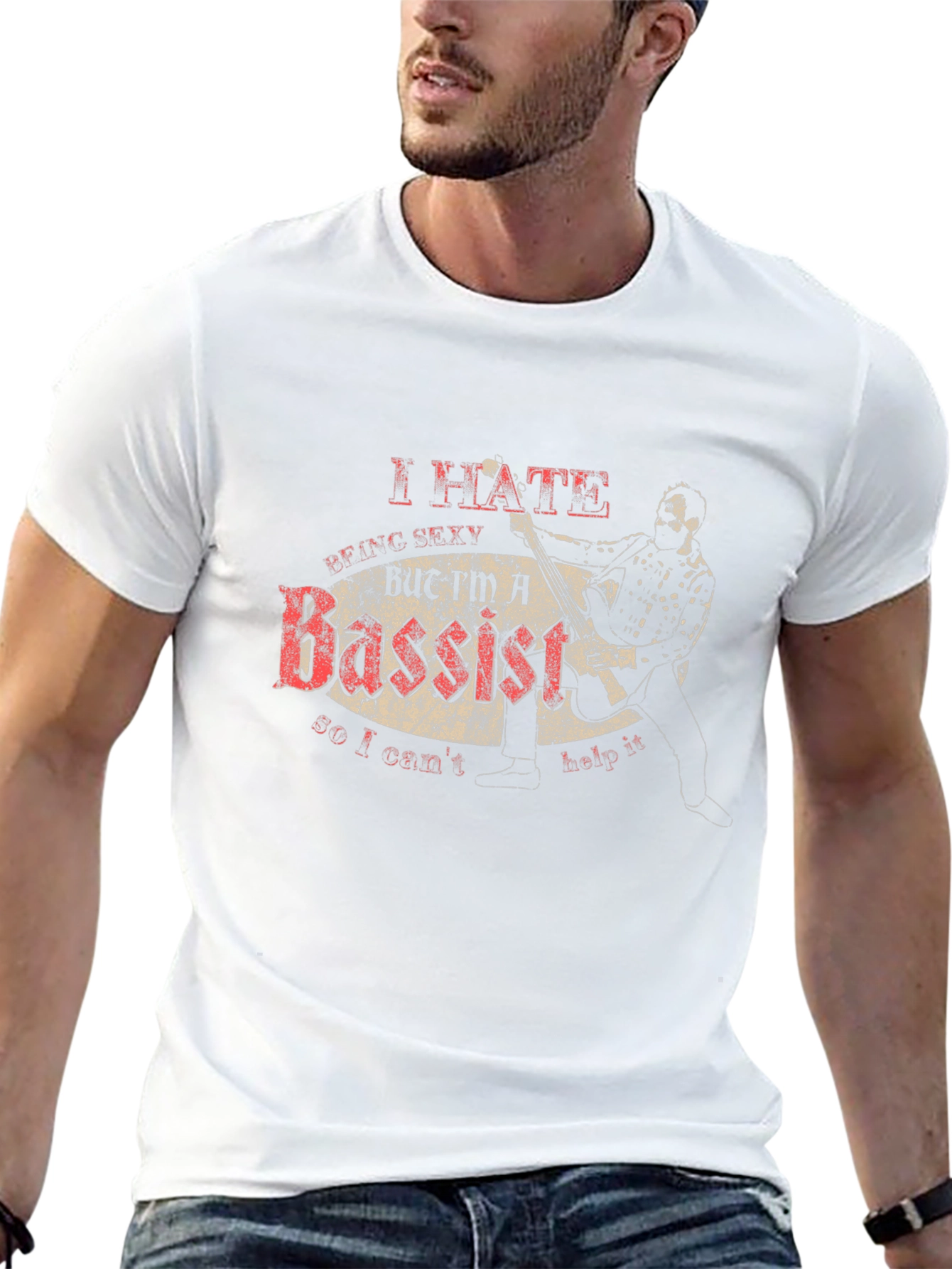 Black I Hate Being Sexy Bassist T-Shirt  view 13