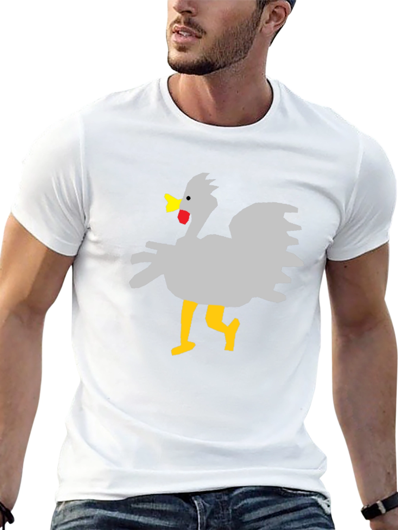 Black Funny Chicken Graphic T-Shirt - Unisex Black Tee view 13