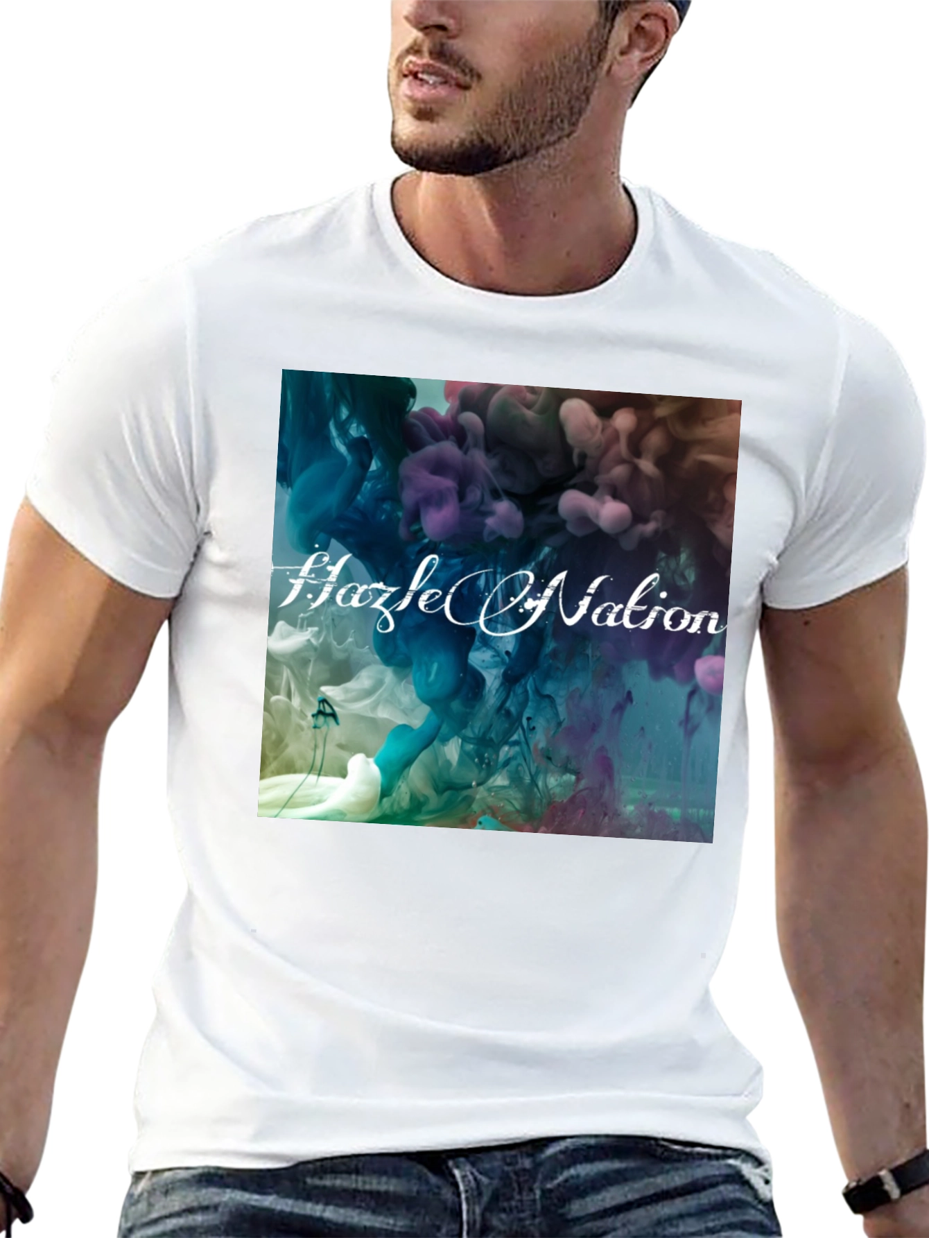 Black Abstract Ink Hazel Nation Black T-Shirt view 13