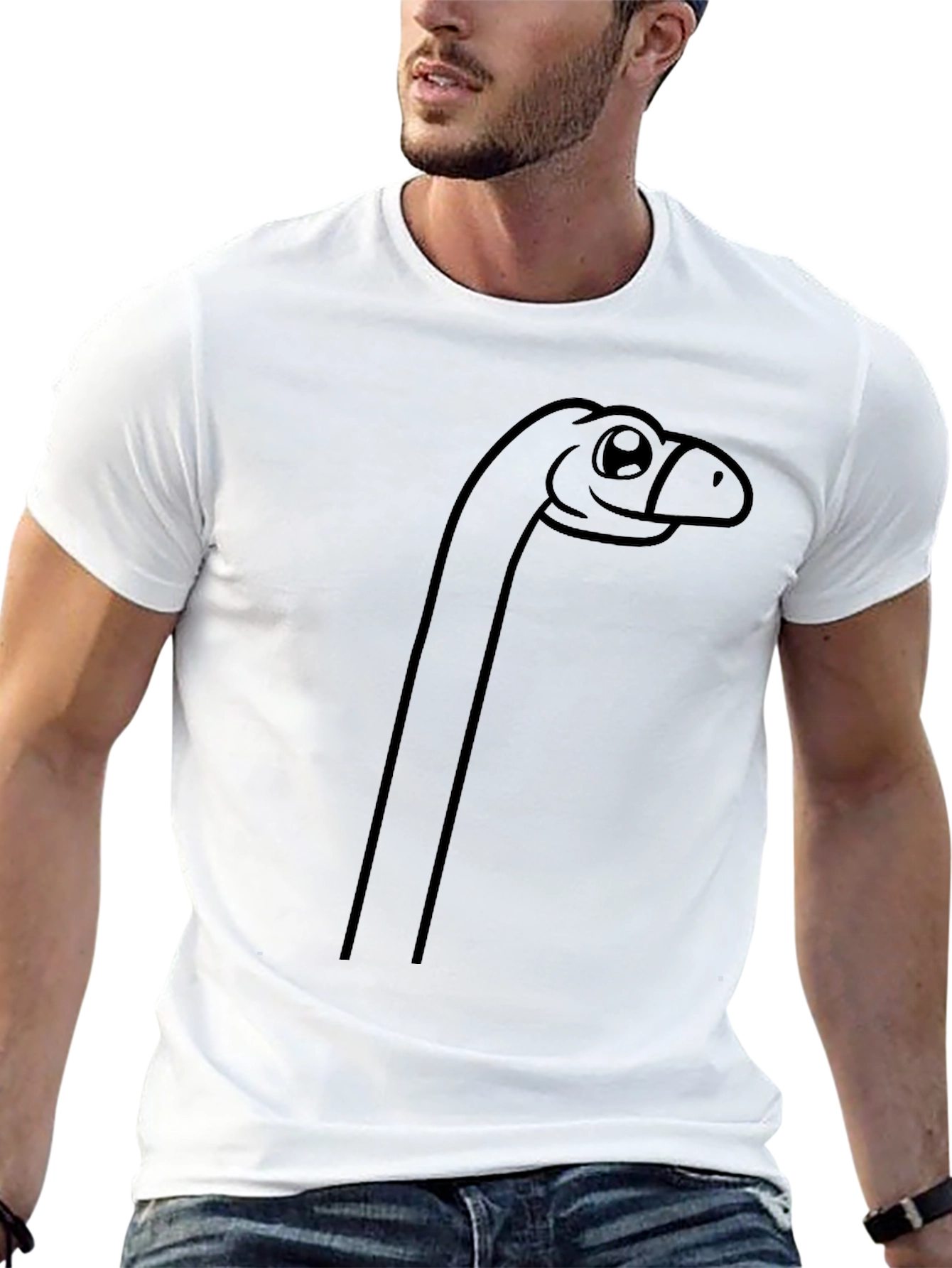 Black Cartoon Dinosaur Graphic T-Shirt view 13