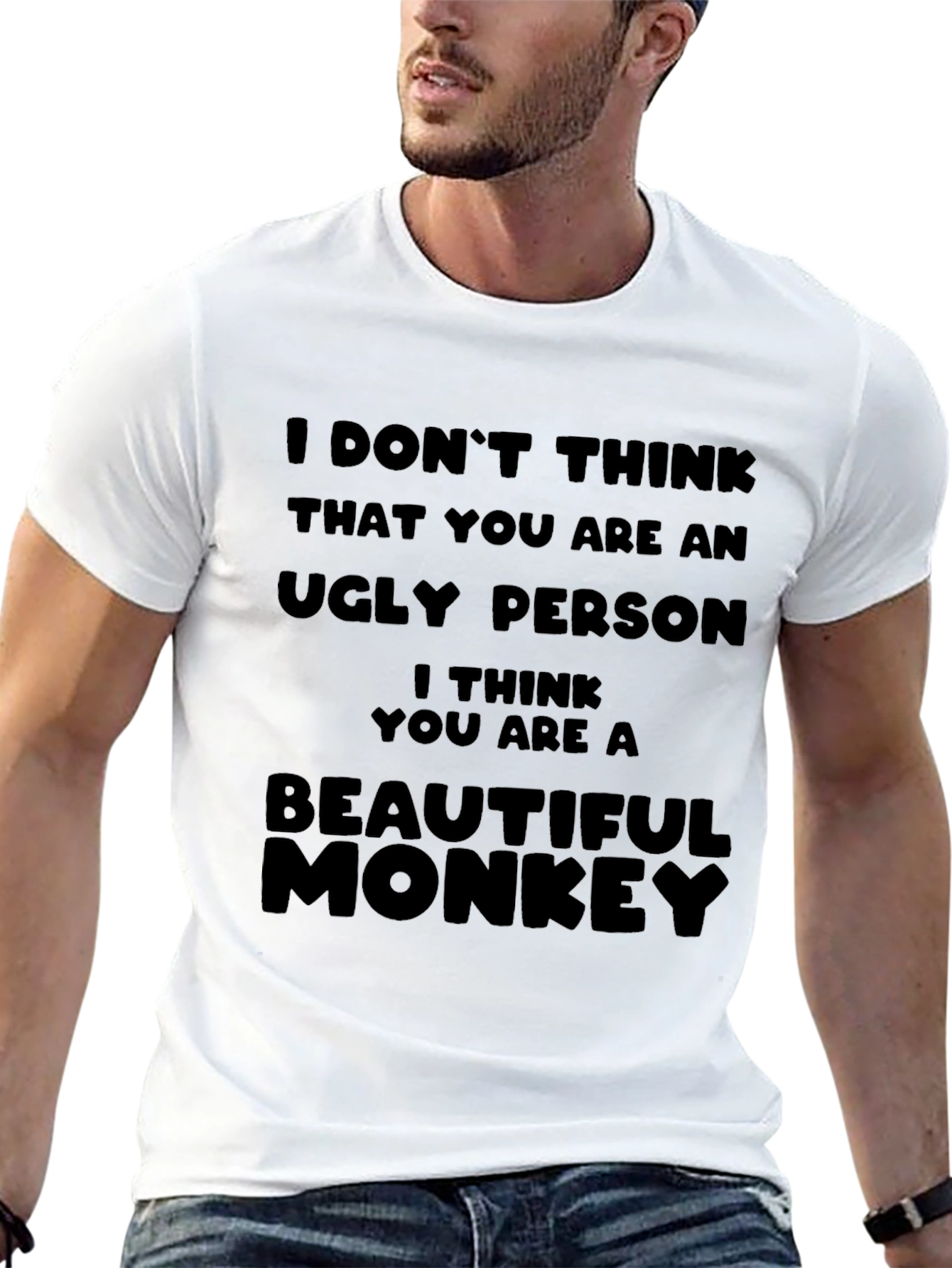 Black Funny Monkey Graphic T-Shirt view 13