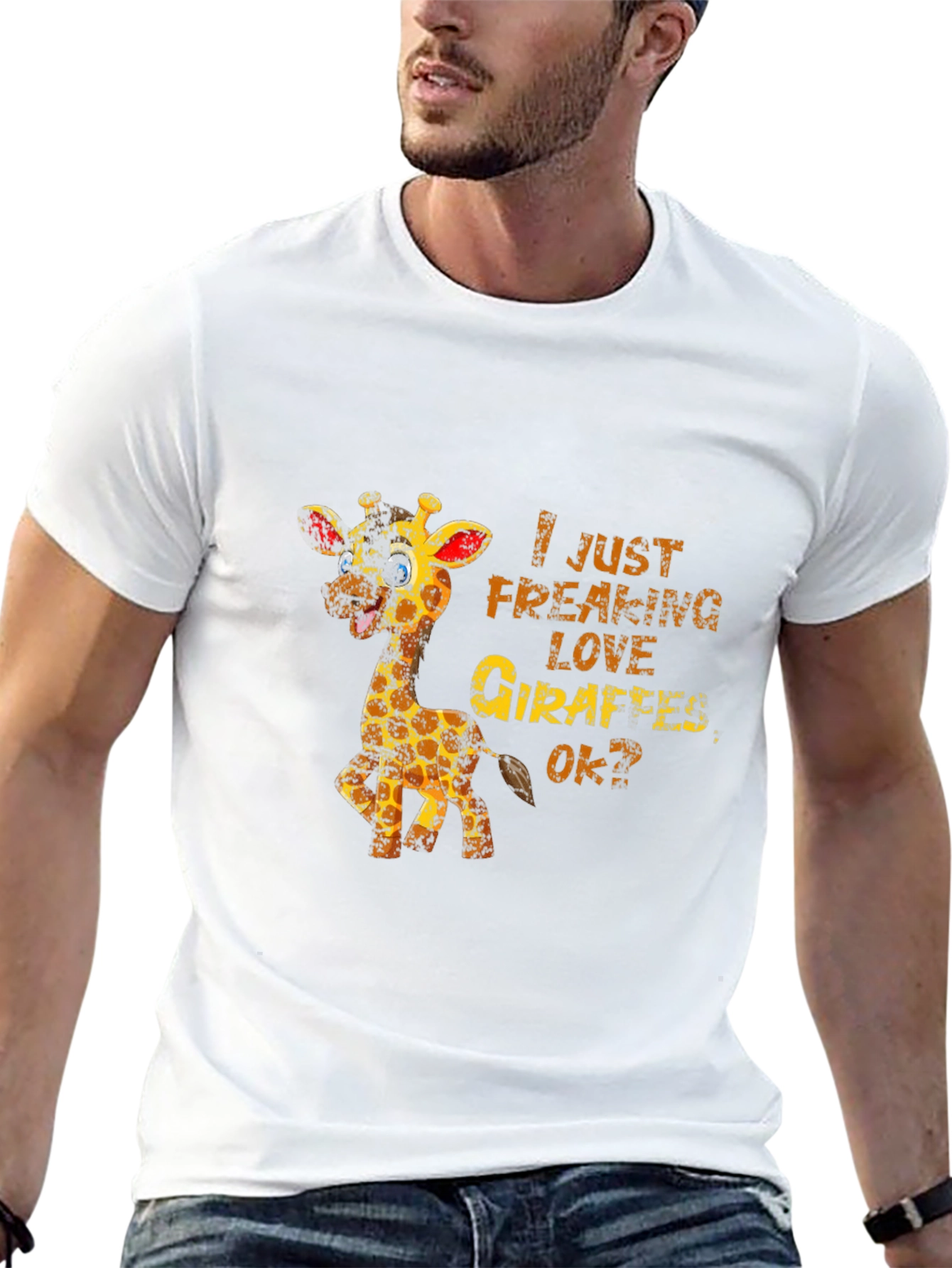 Black Giraffe Lover T-Shirt: I Just Freaking Love Giraffes view 13