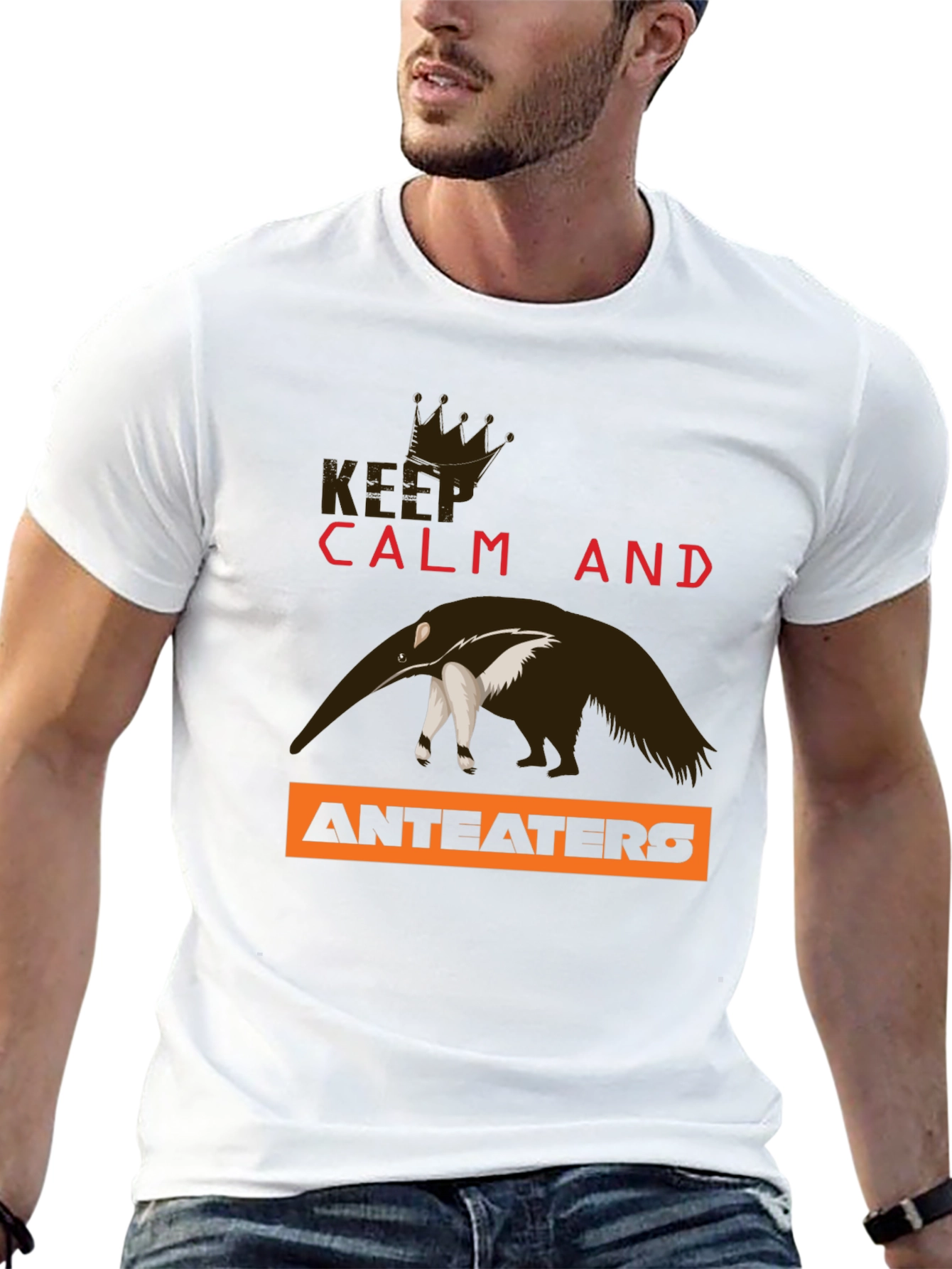 Black Keep Calm Anteaters T-Shirt view 13