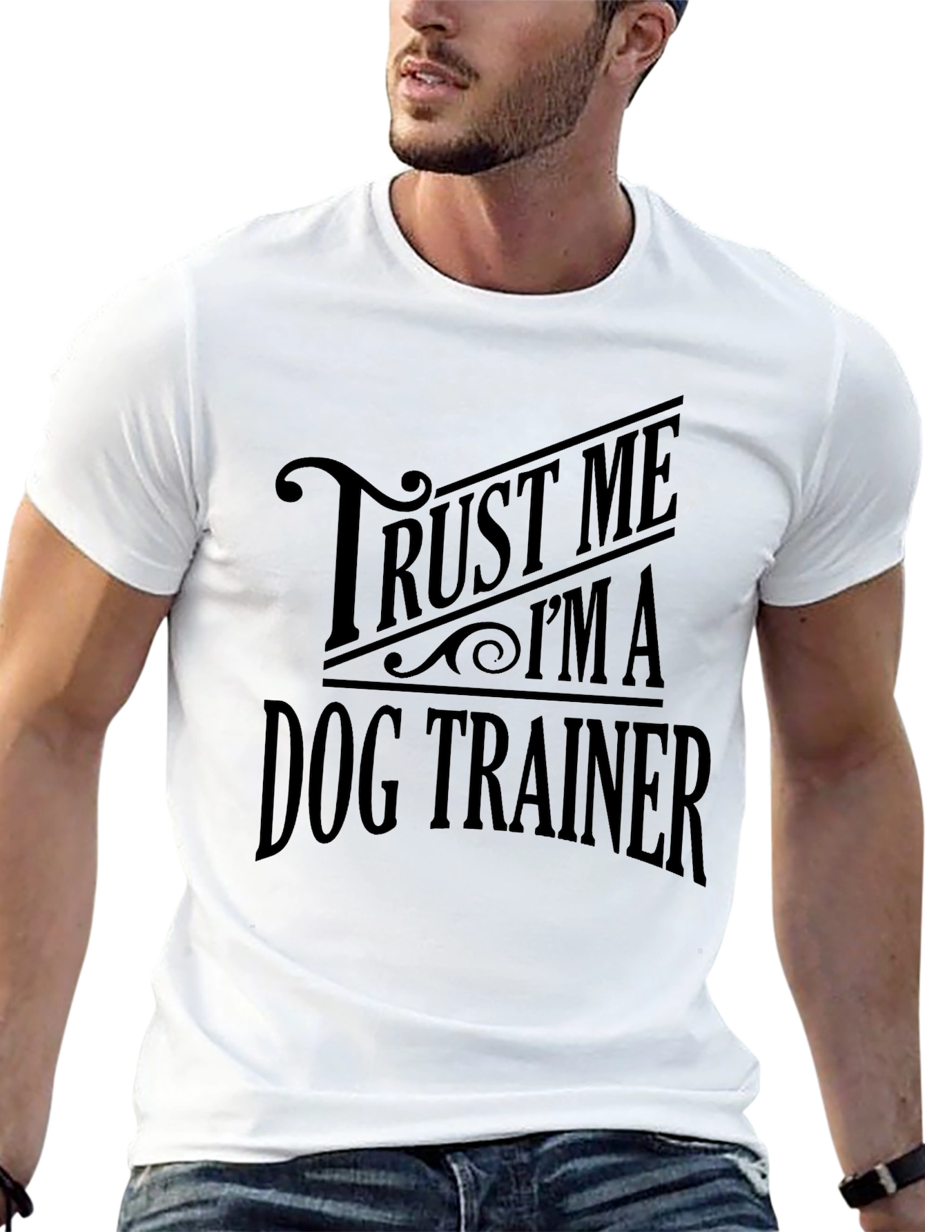 Black Trust Me I'm A Dog Trainer Black T-Shirt view 13
