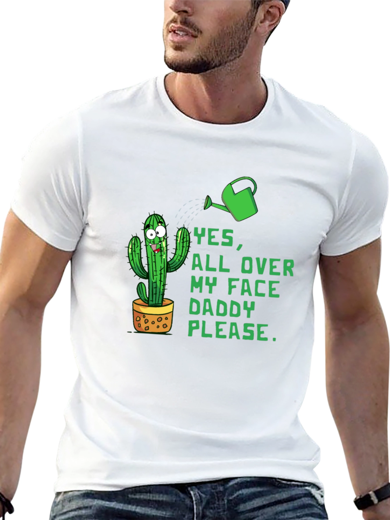 Black Funny Cactus Graphic Tee - Yes, All Over My Face Daddy Please view 13