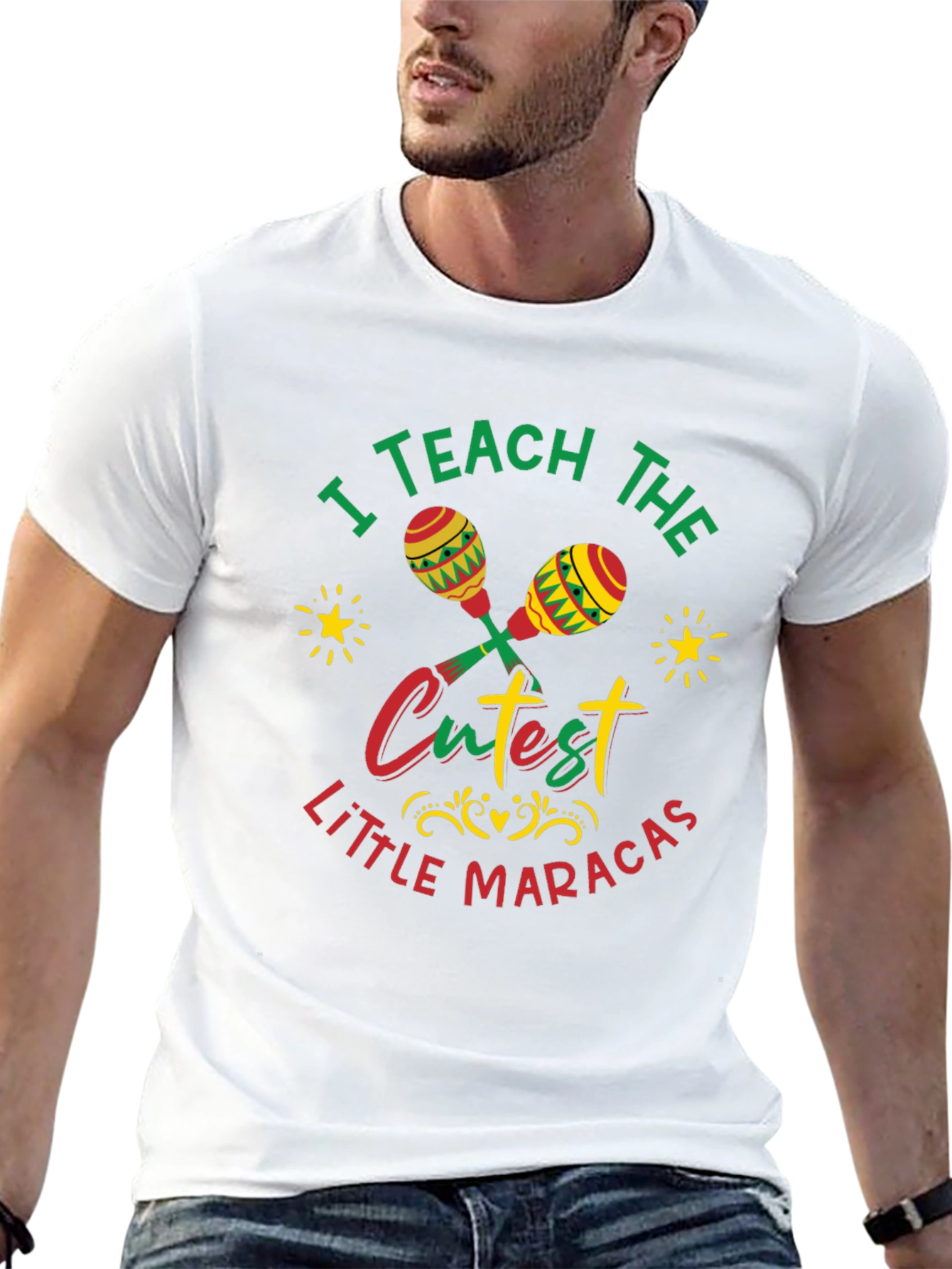Black Cute Maracas Teacher T-Shirt view 13