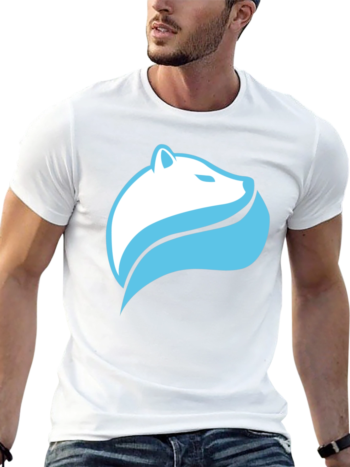 Black Cool Graphic Tee - Stylized Polar Bear Design view 13