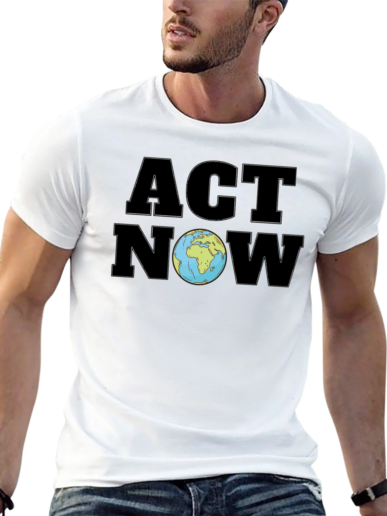 Black Act Now Earth T-Shirt view 13