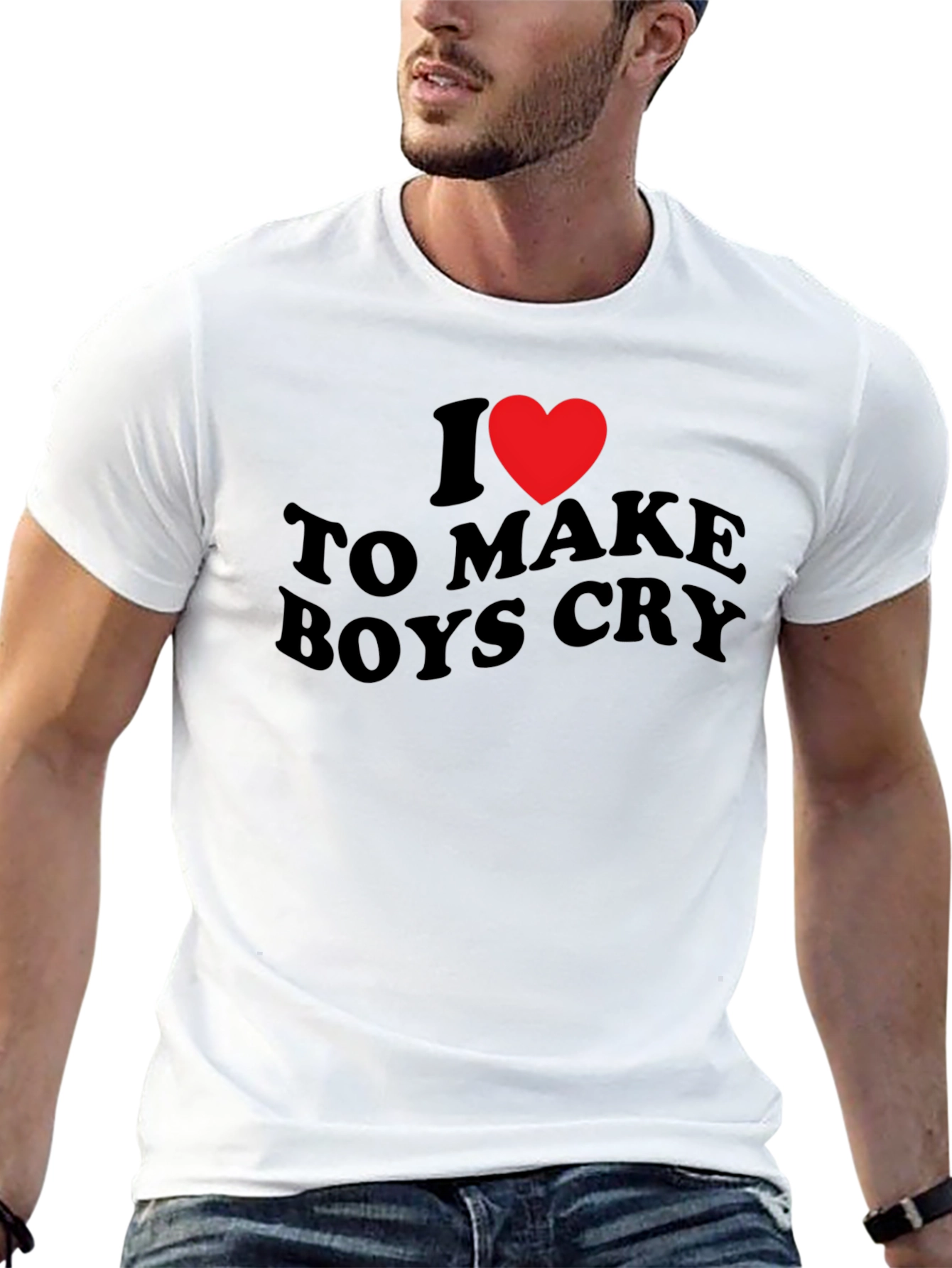Black I Heart to Make Boys Cry Black T-Shirt view 13