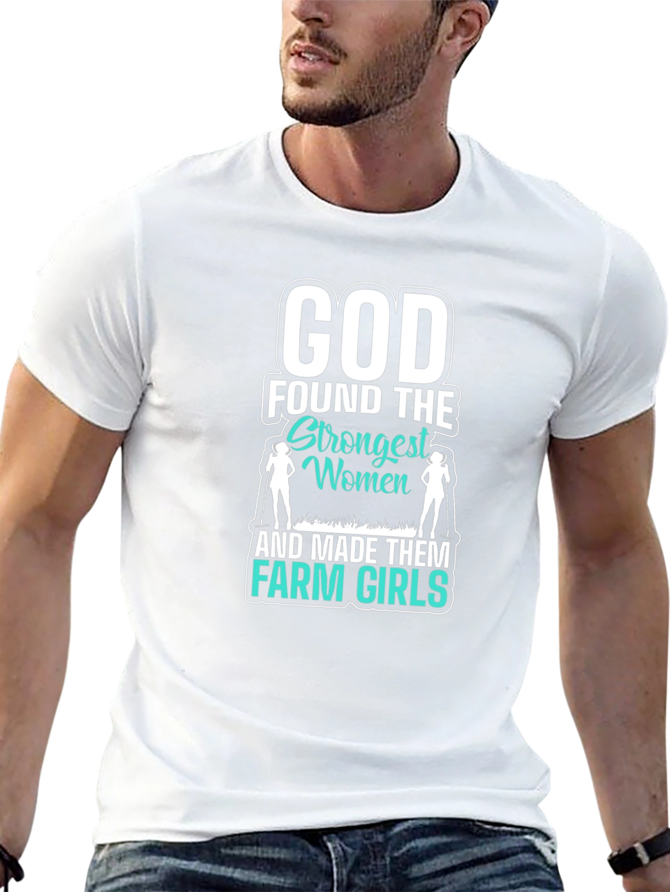 Black God Made Farm Girls T-Shirt view 13