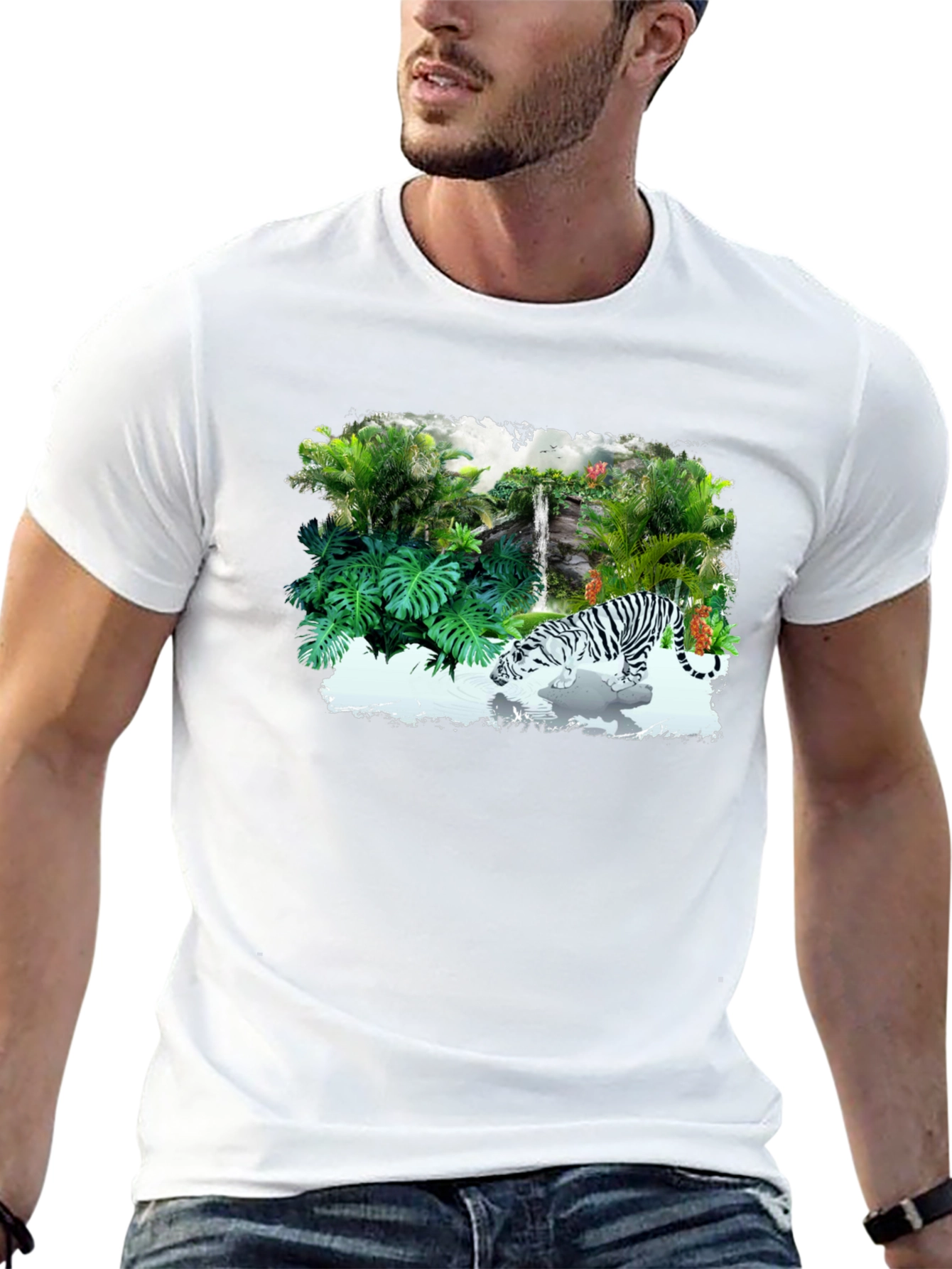 Black Jungle Tiger Graphic Tee - Black view 13