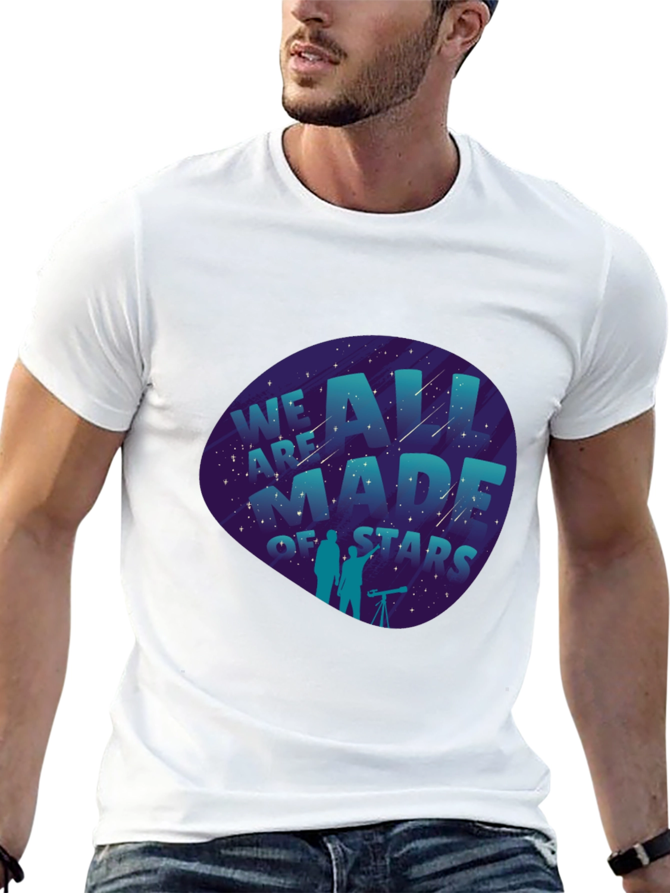 Black We Are All Made of Stars Graphic Tee - Black view 13