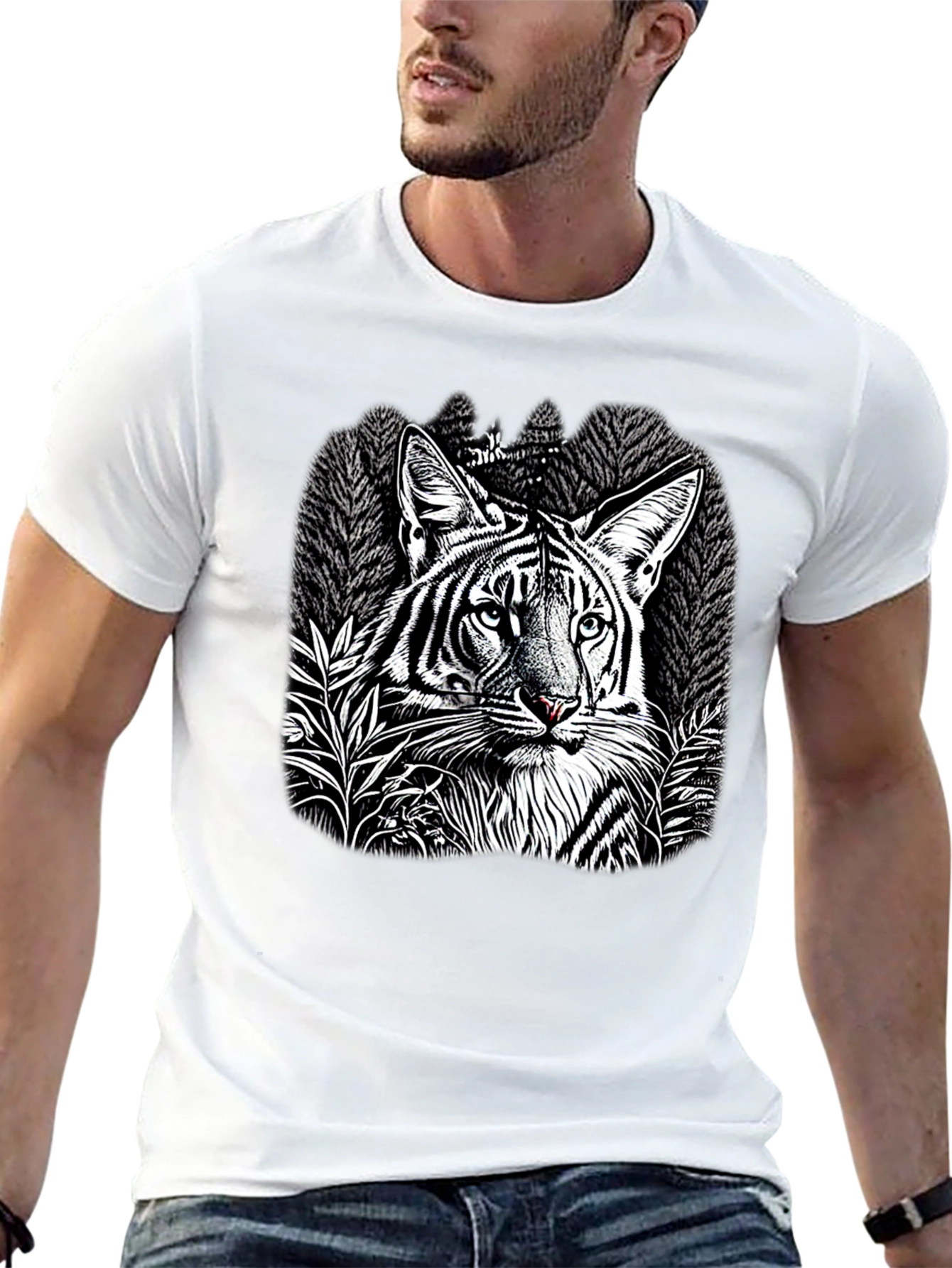 Black Tiger Graphic Black T-Shirt view 13