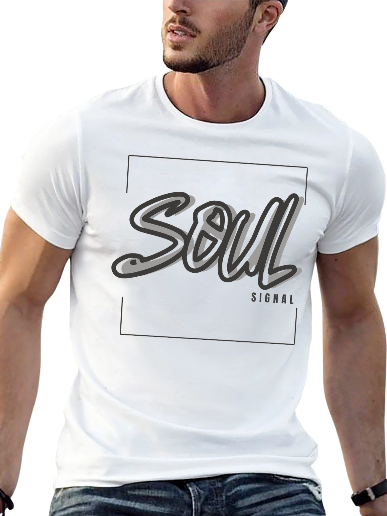 Black Soul Signal Graphic Print T-Shirt view 13