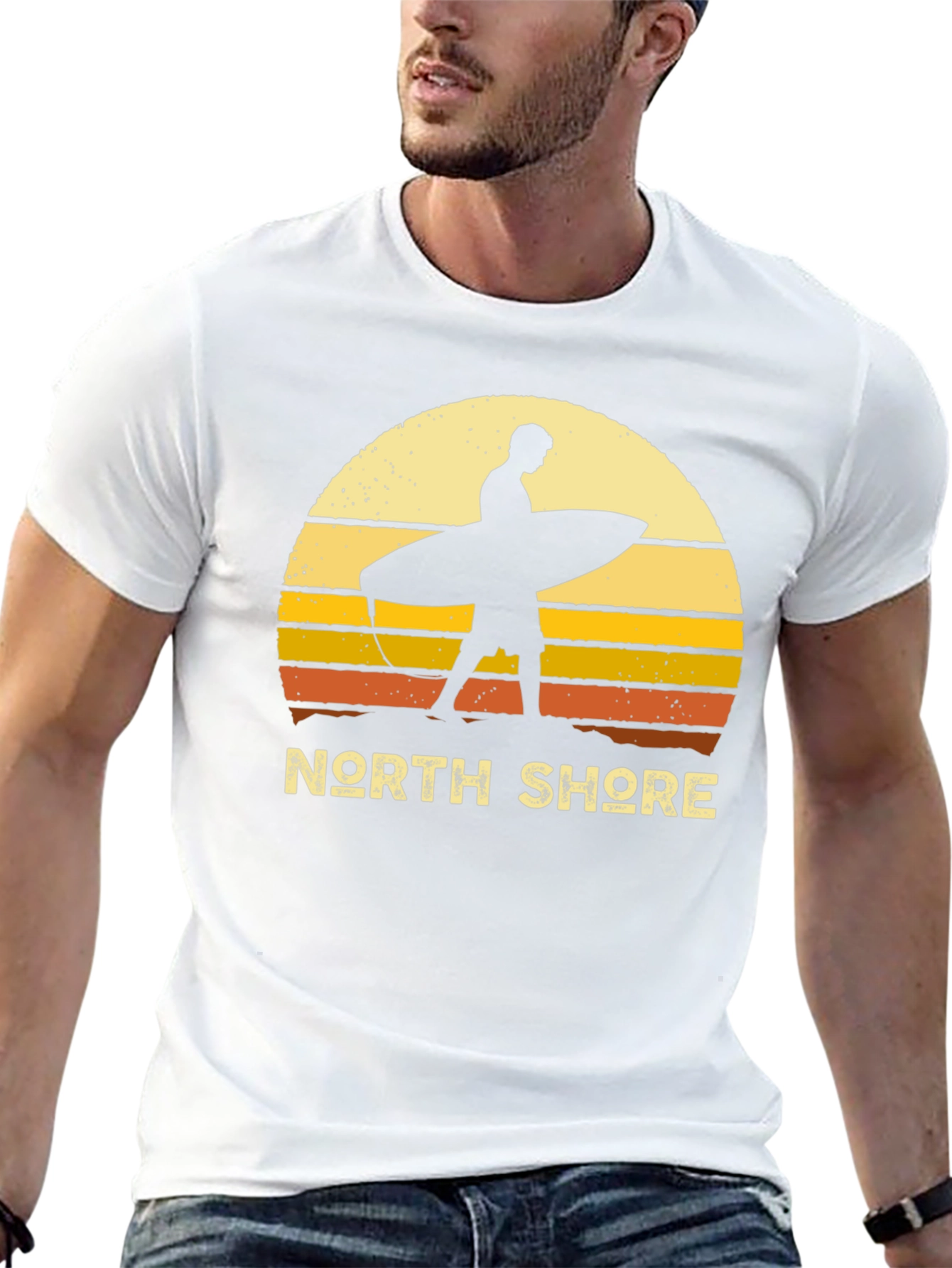 Black North Shore Surfer Sunset Graphic Tee - Black view 13