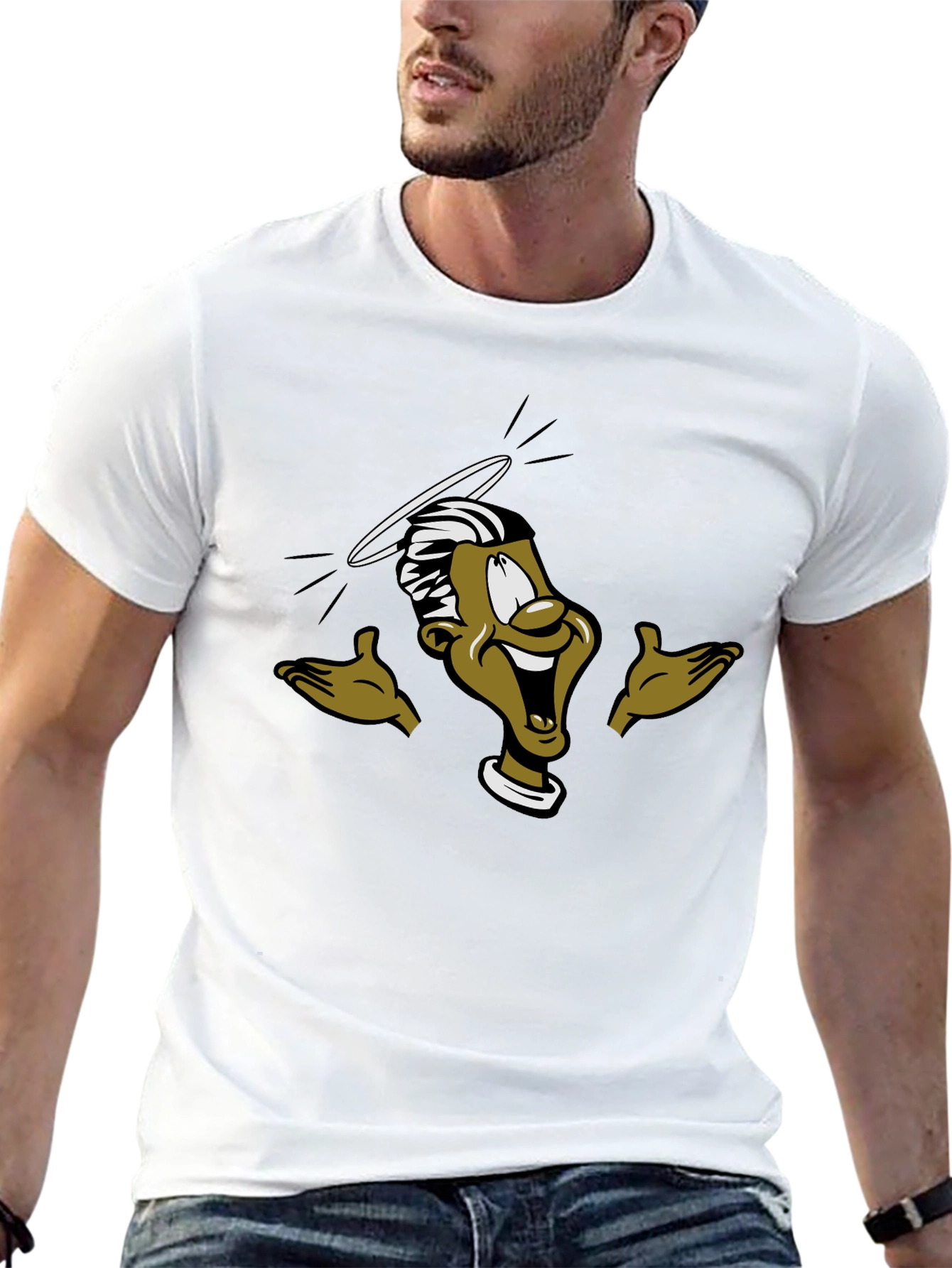 Black Funny Cartoon Graphic T-Shirt view 13