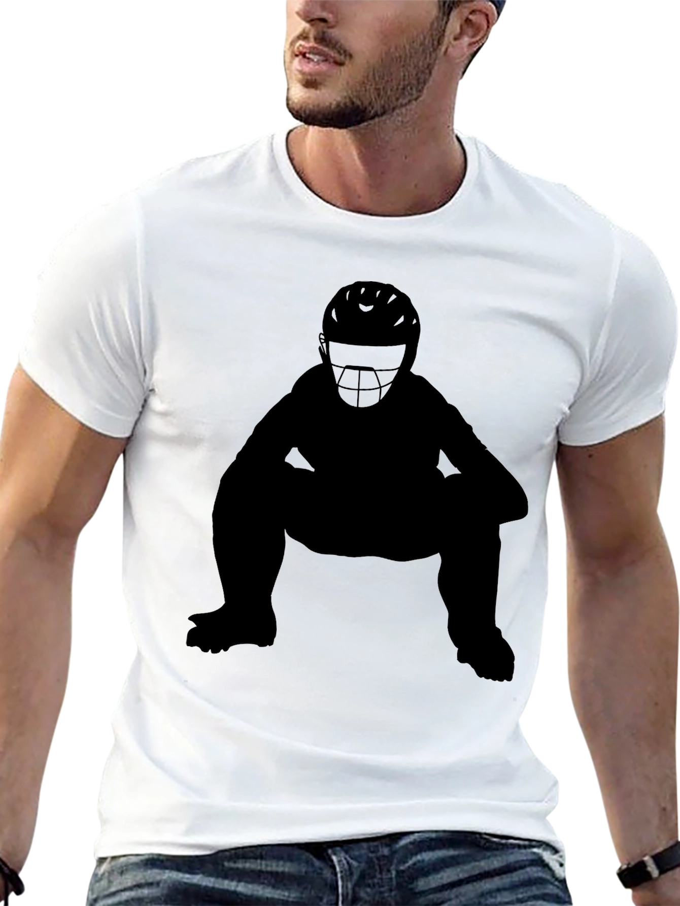 Black Black Baseball Catcher T-Shirt view 13