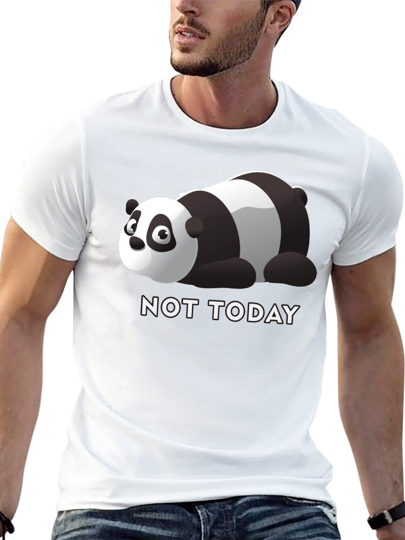 Black Lazy Panda 'Not Today' Graphic Tee view 13