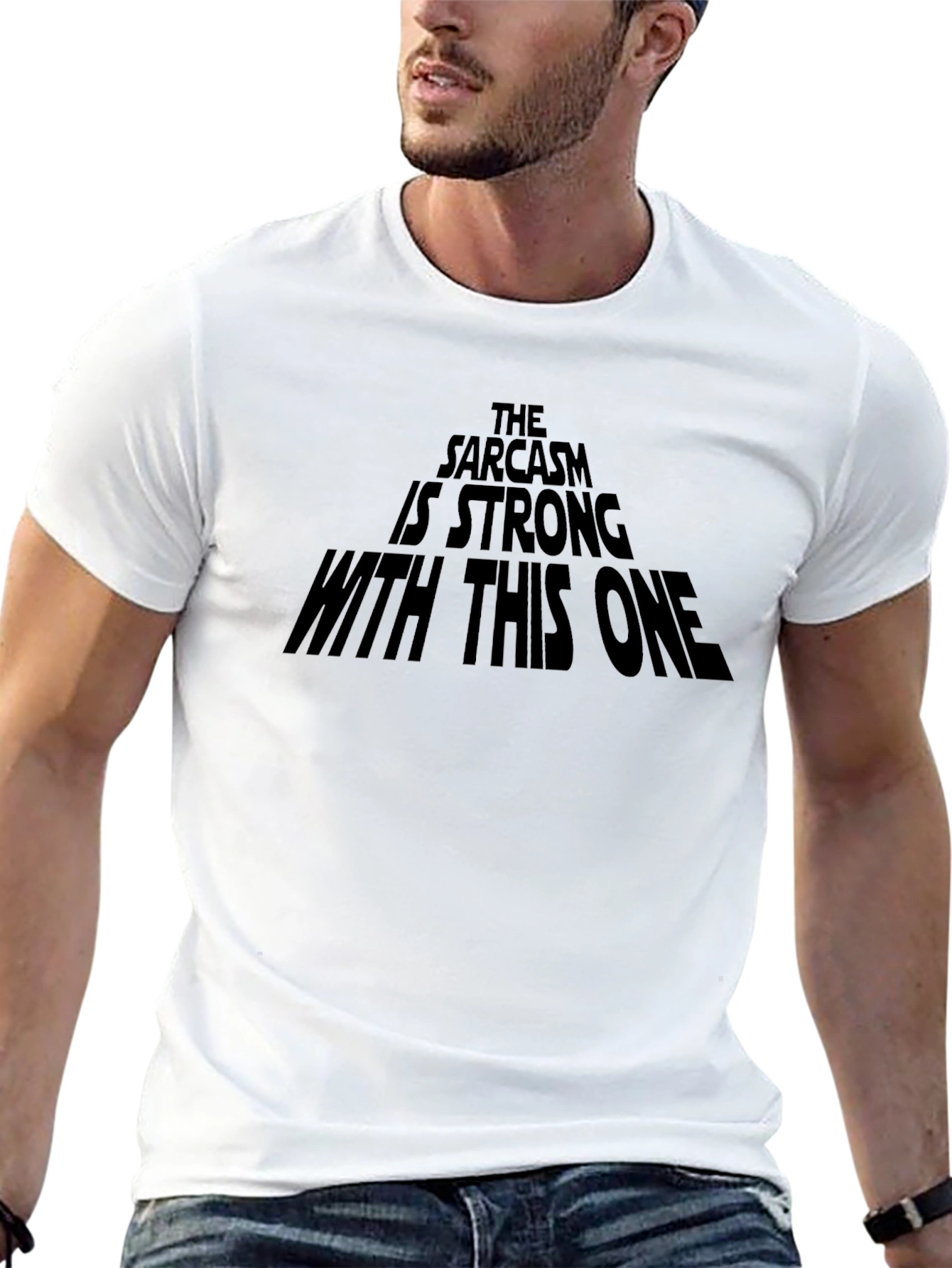 Black Sarcasm Strong T-Shirt Funny Geek Tee view 13