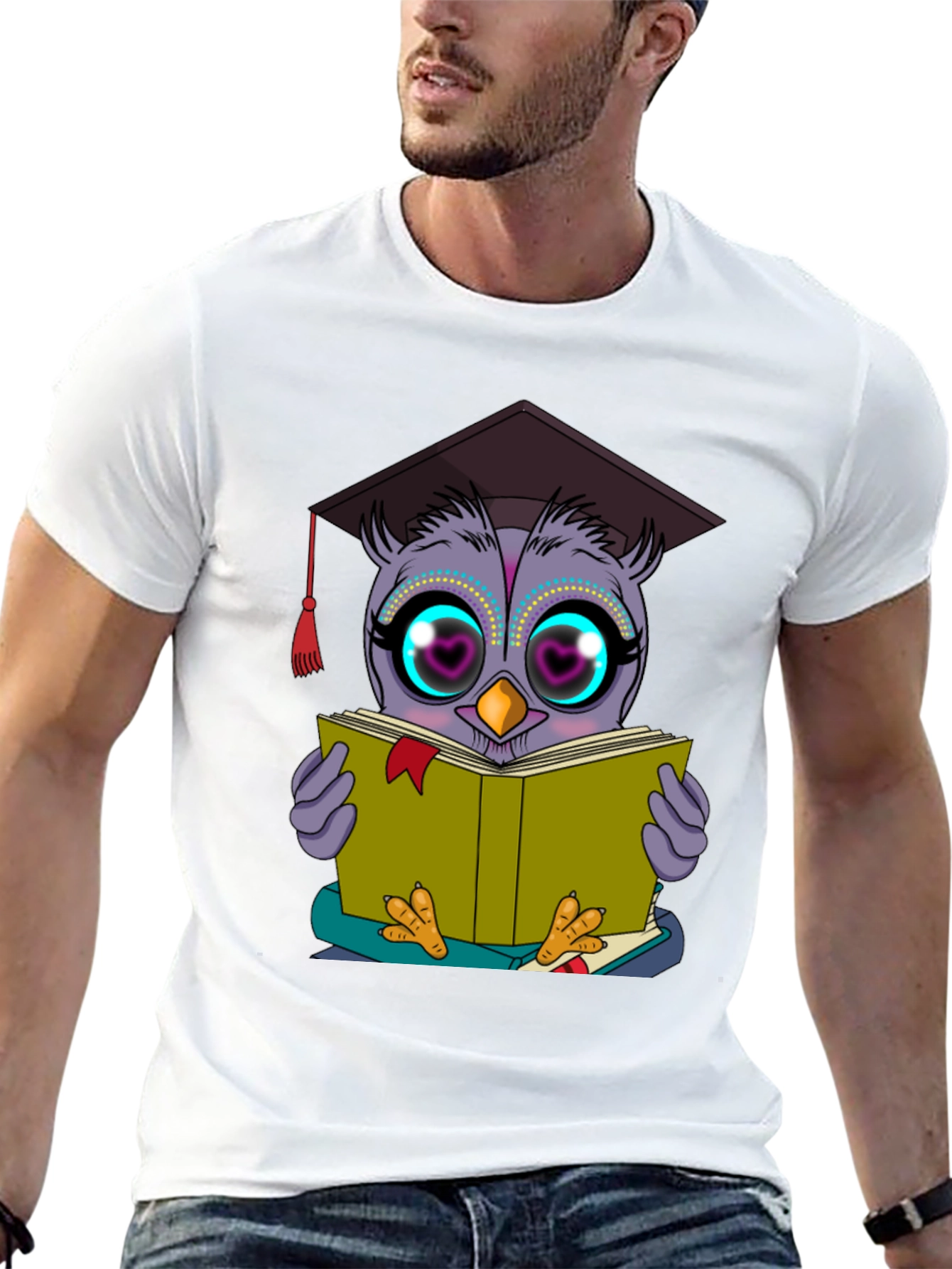 Black Owl Graduate T-Shirt Funny Bookworm Shirt view 13