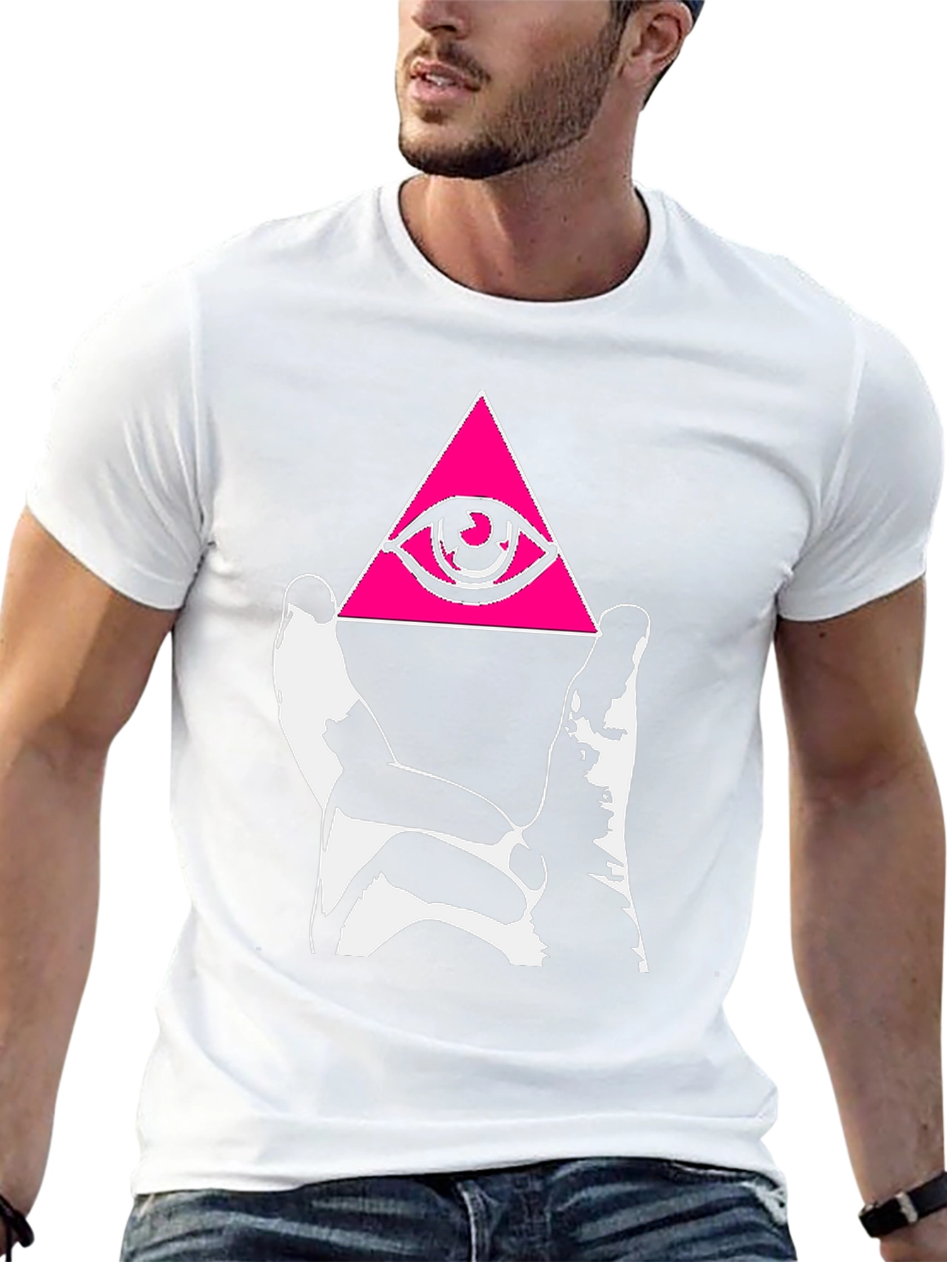 Black Illuminati Eye Pyramid Graphic Tee - Black view 13