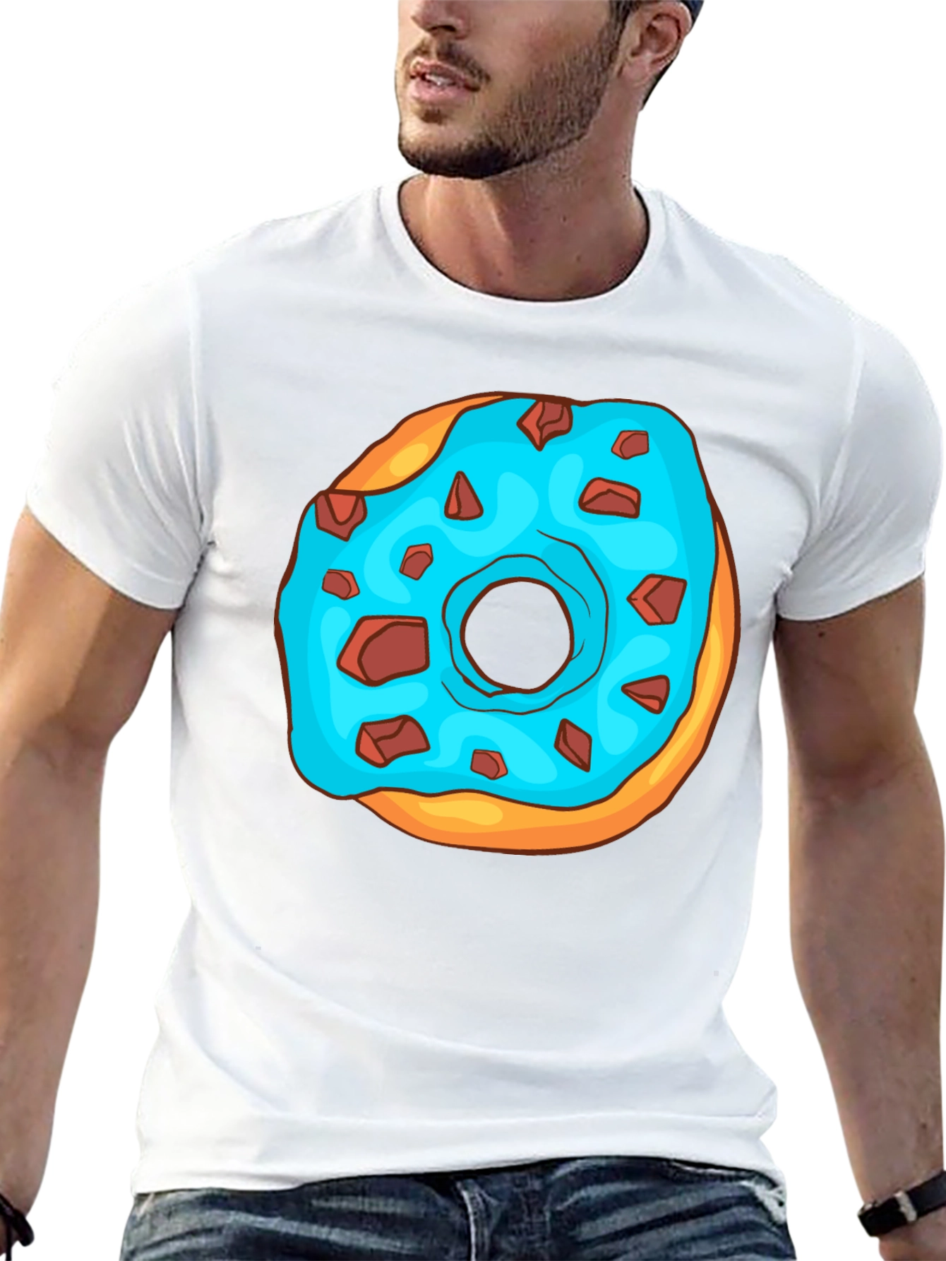 Black Donut Graphic T-Shirt - Funny Cartoon Design view 13