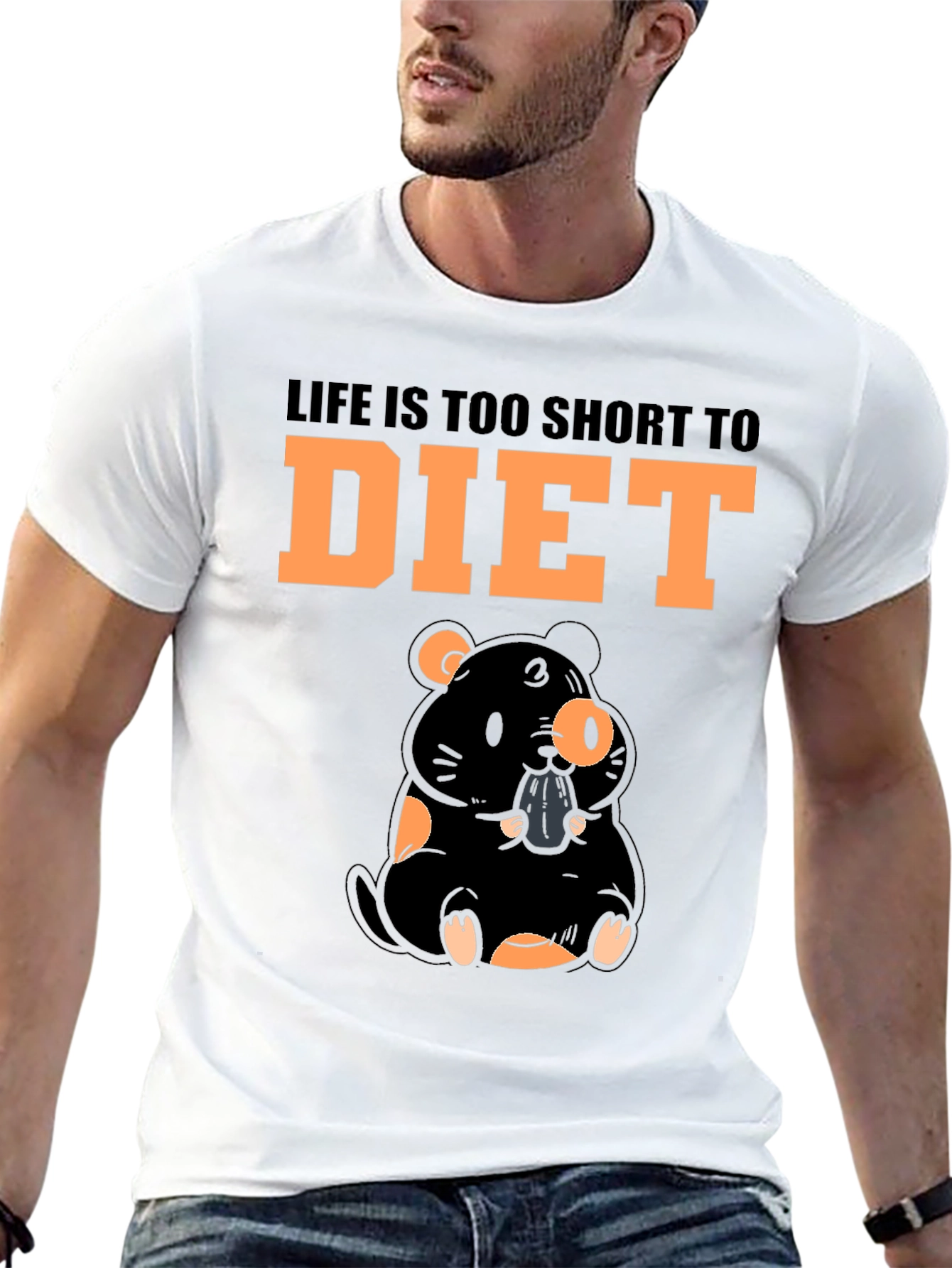 Black Life is Too Short to Diet T-Shirt Funny Foodie Tee view 13