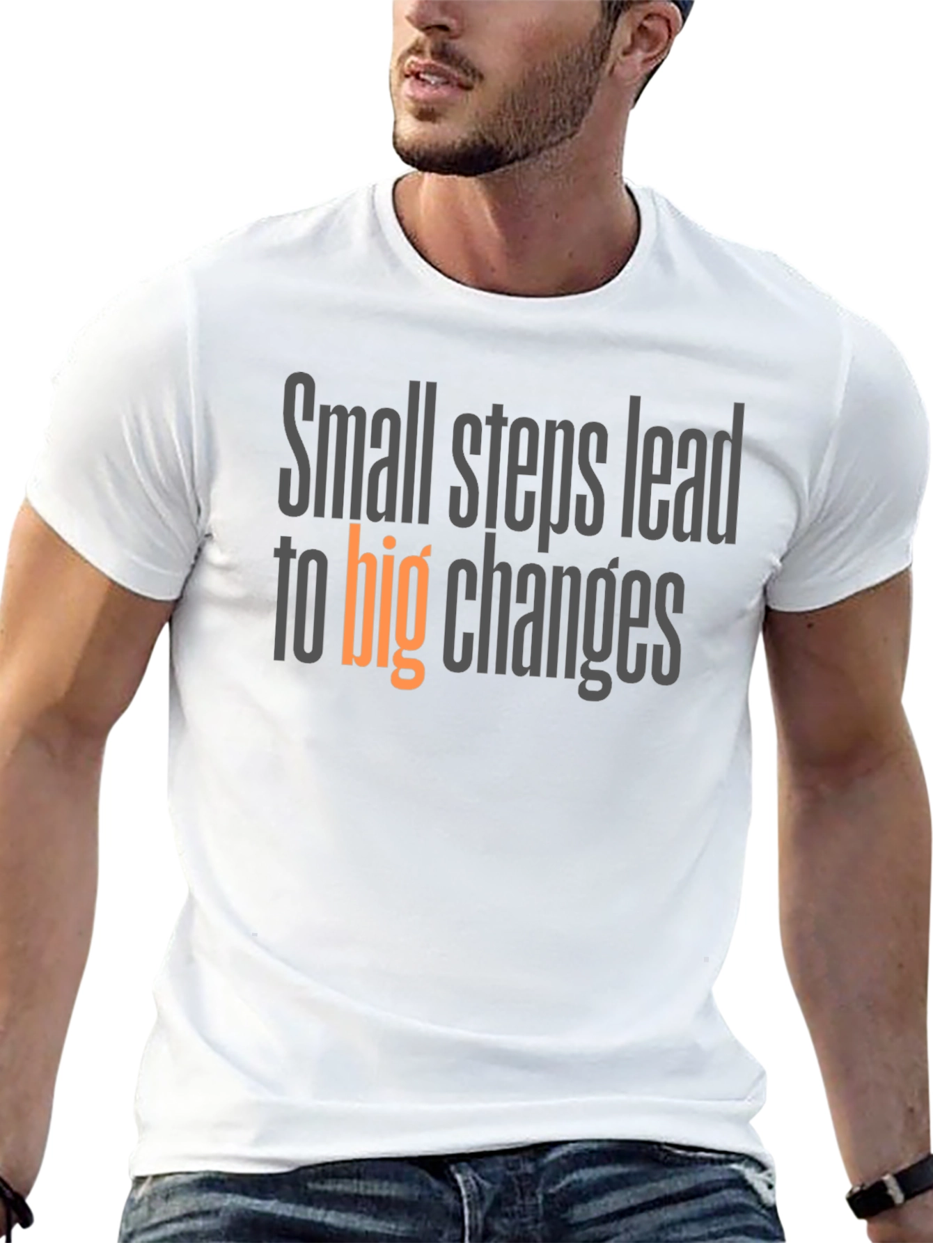 Black Inspirational "Small Steps" Graphic Tee - Black view 13