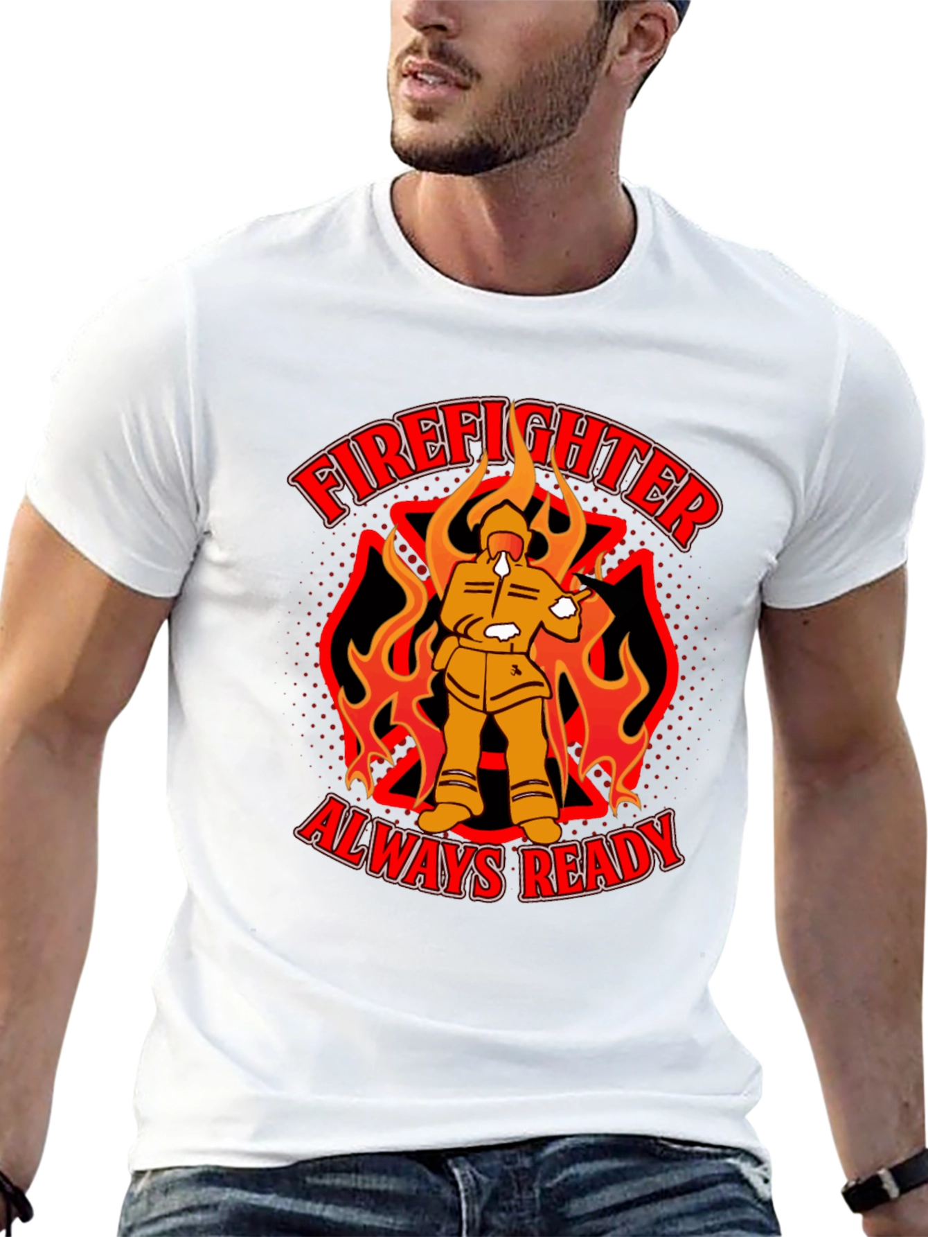 Black Firefighter Always Ready Graphic T-Shirt view 13