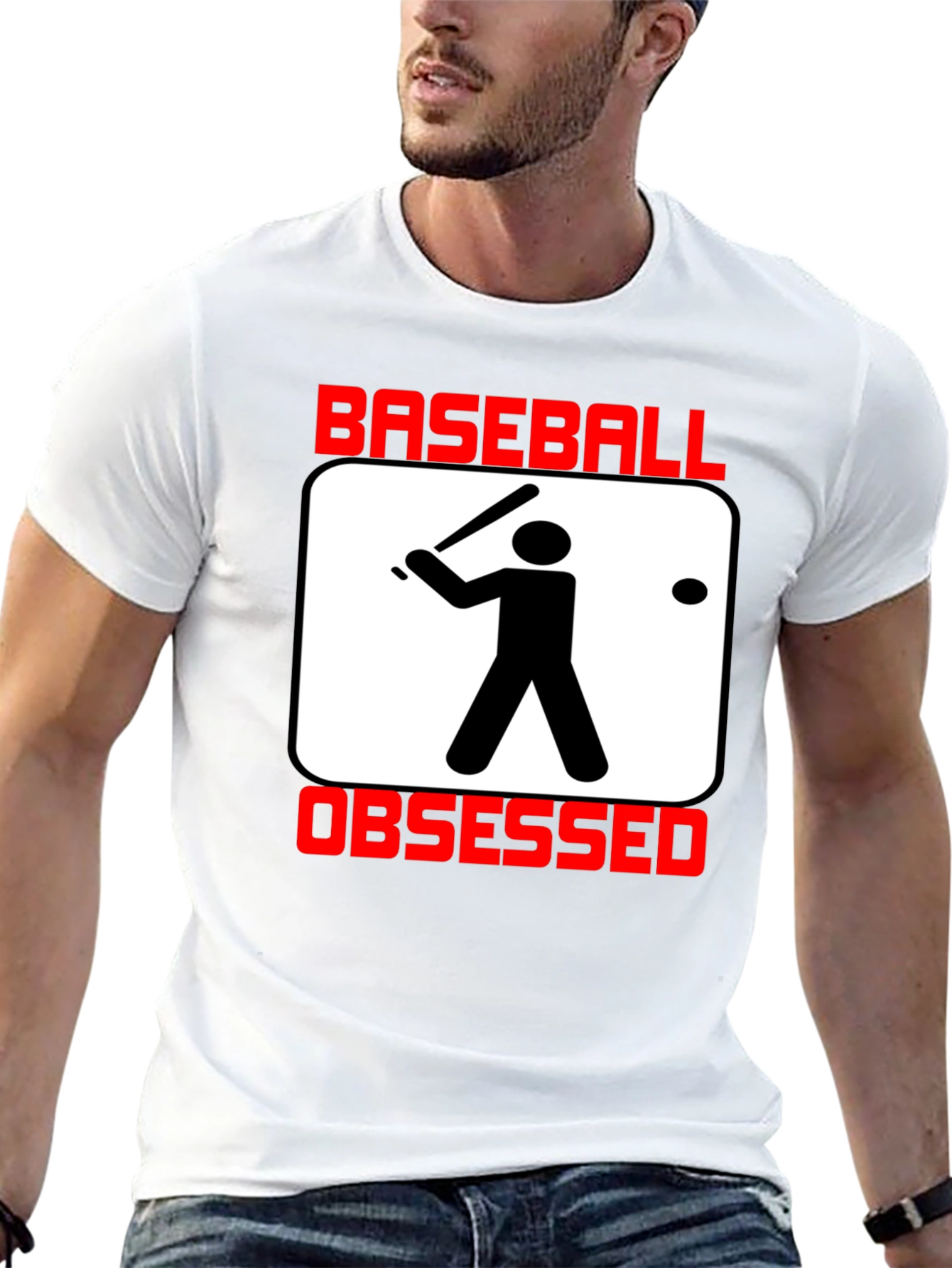 Black Baseball Obsessed T-Shirt - Black Crew Neck Graphic Tee view 13