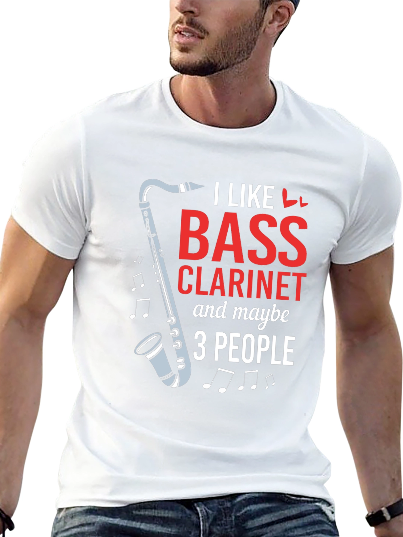 Black I Like Bass Clarinet & Maybe 3 People Black T-Shirt view 13
