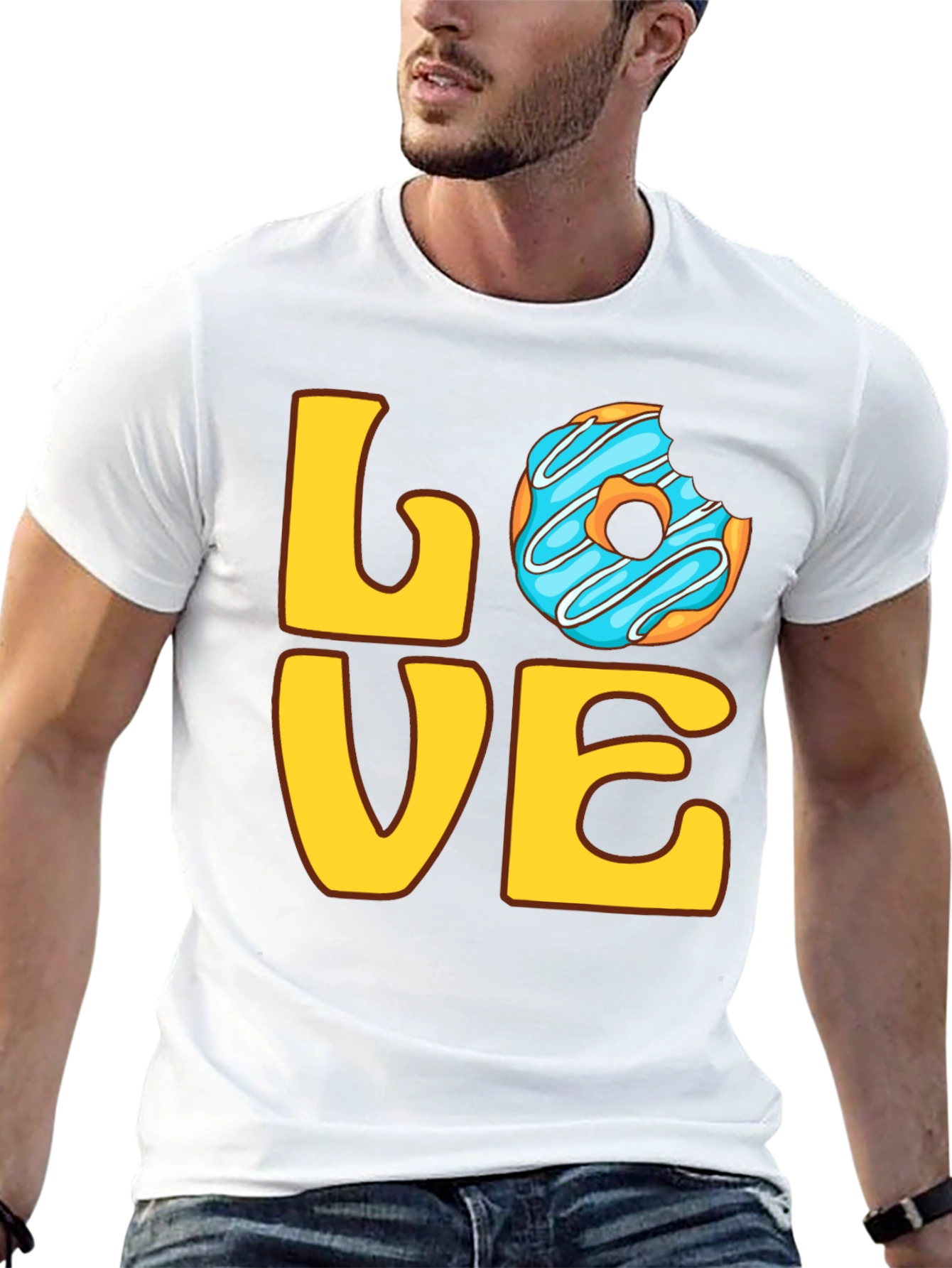 Black Love Donut Graphic Tee - Sweet Treat T-Shirt view 13