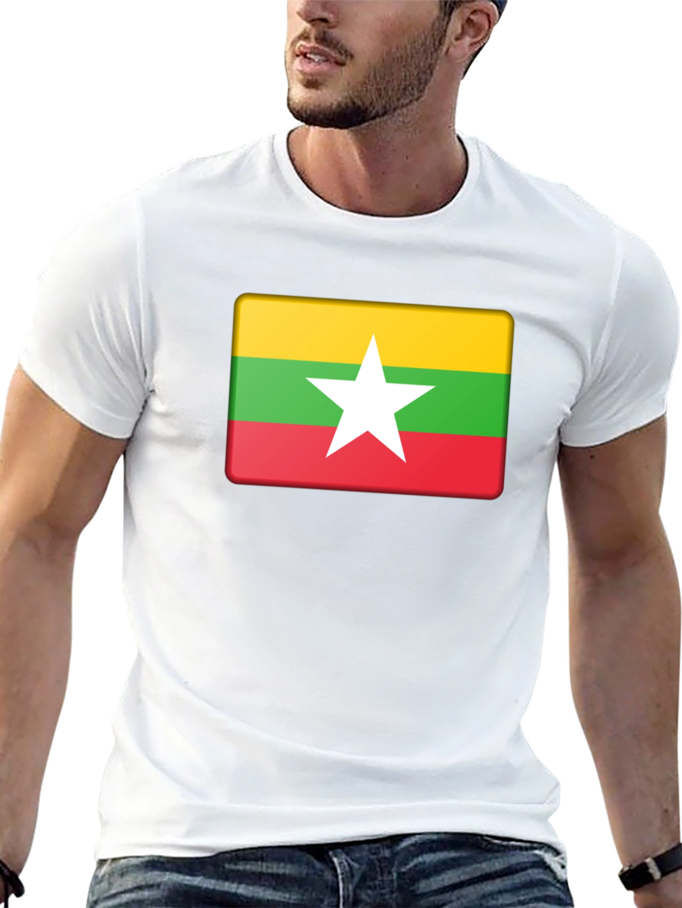 Black Myanmar Flag T-Shirt - Show Your Pride! view 13