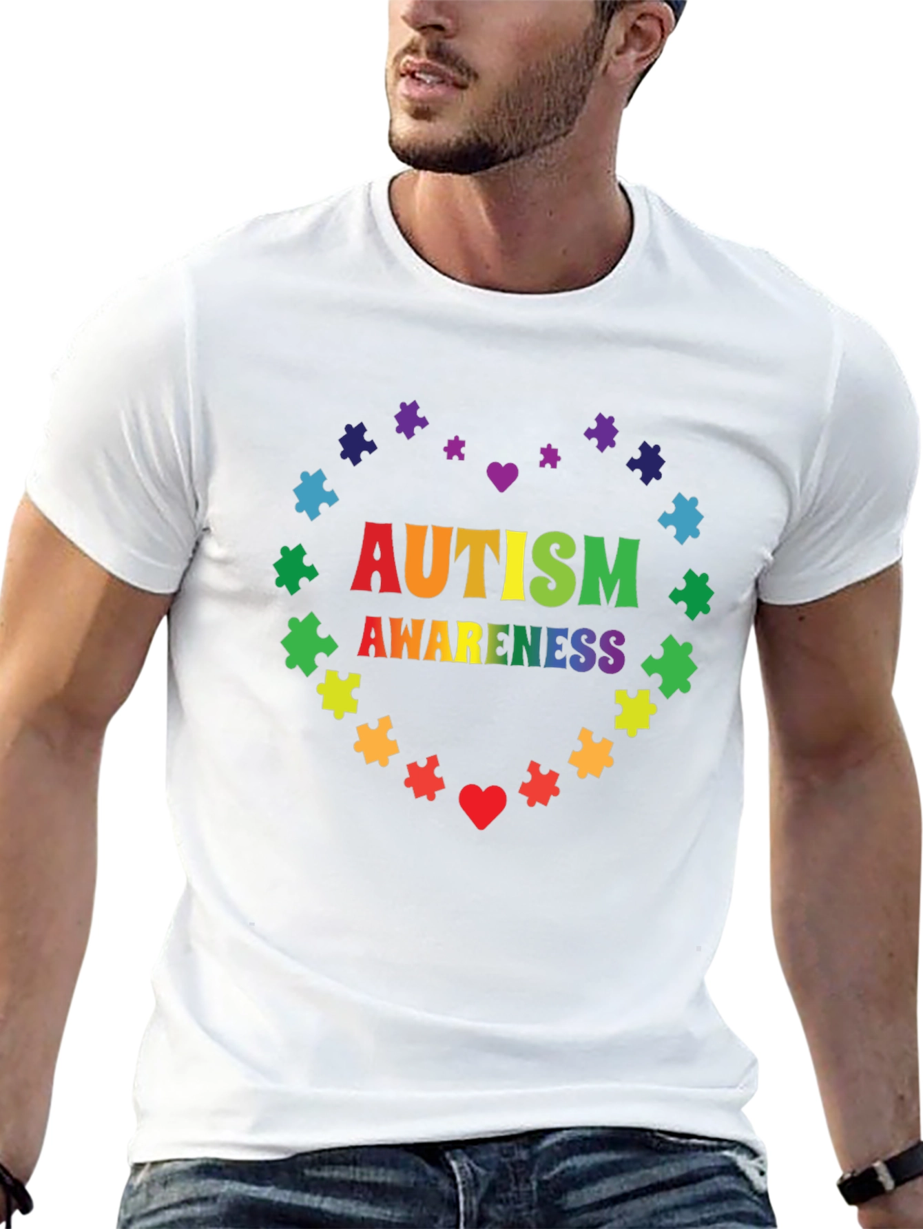 Autism Awareness Heart Puzzle T-Shirt - 13