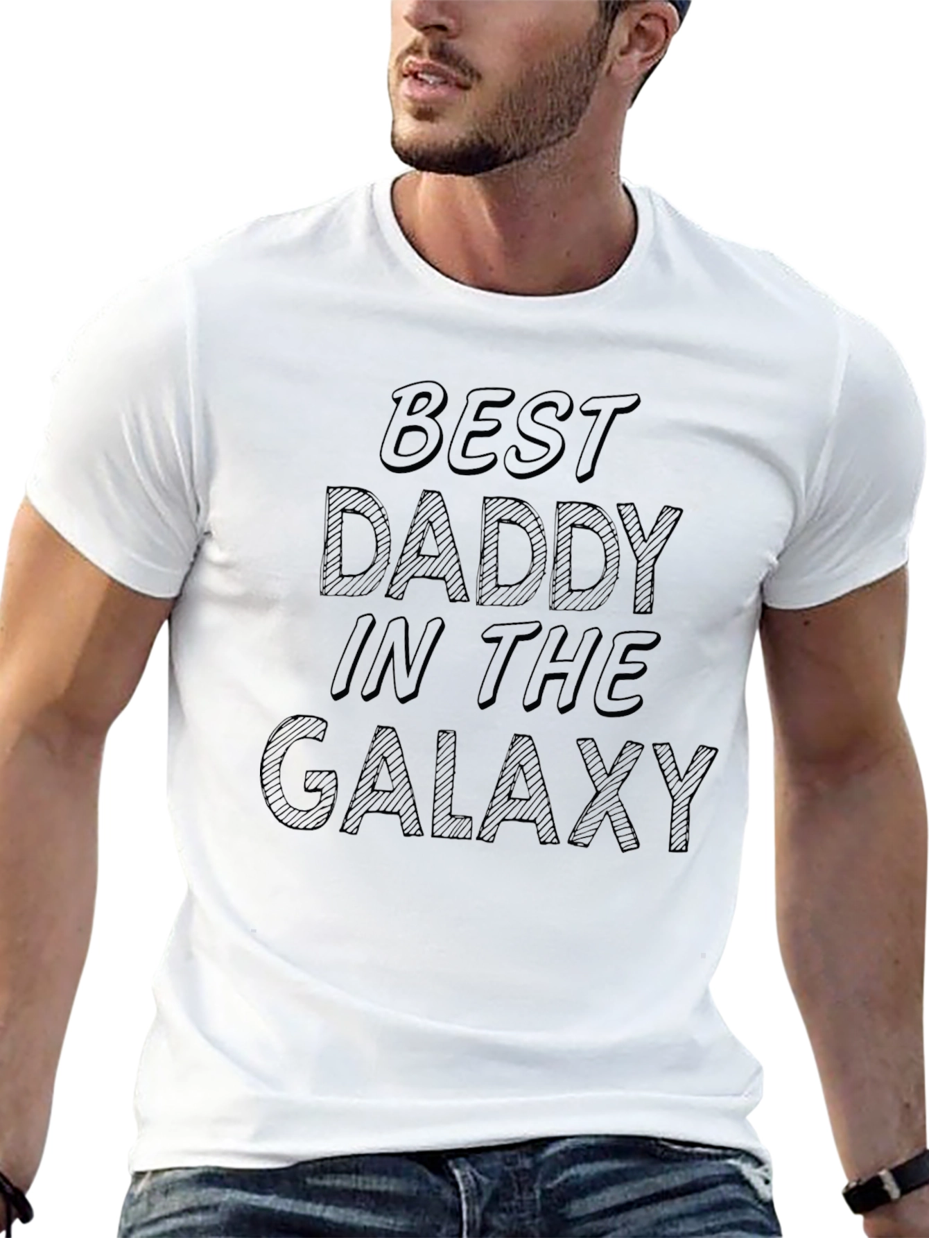 Black Best Daddy in the Galaxy Black T-Shirt view 13
