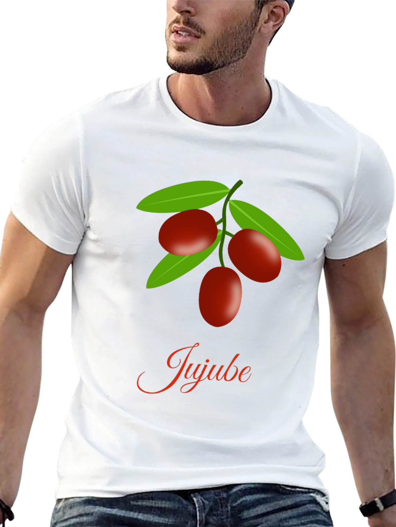 Black Jujube Fruit Graphic Black T-Shirt view 13