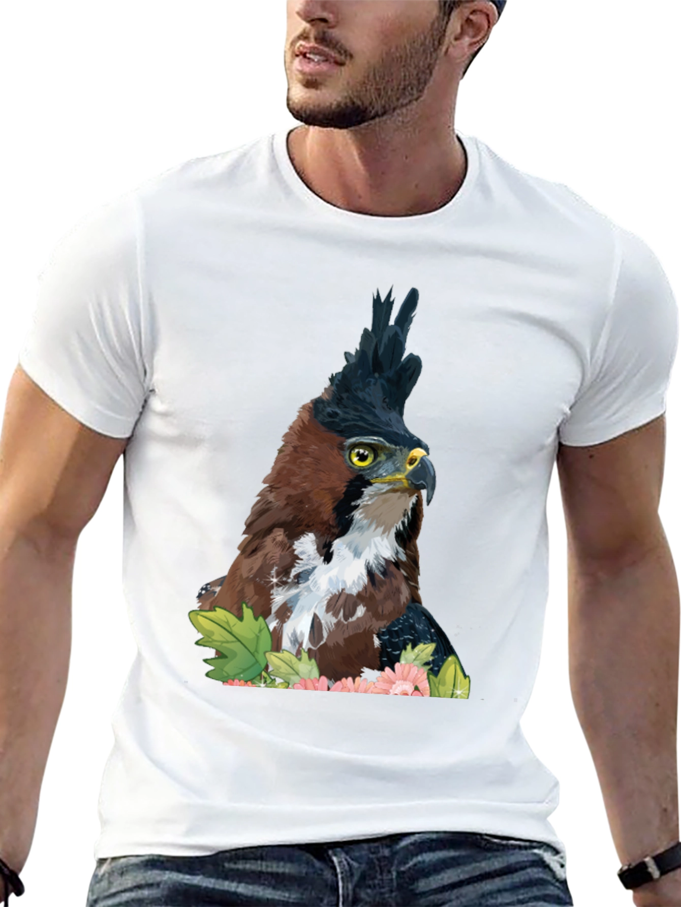 Black Eagle Crest Graphic Tee - Men's Black T-Shirt view 13